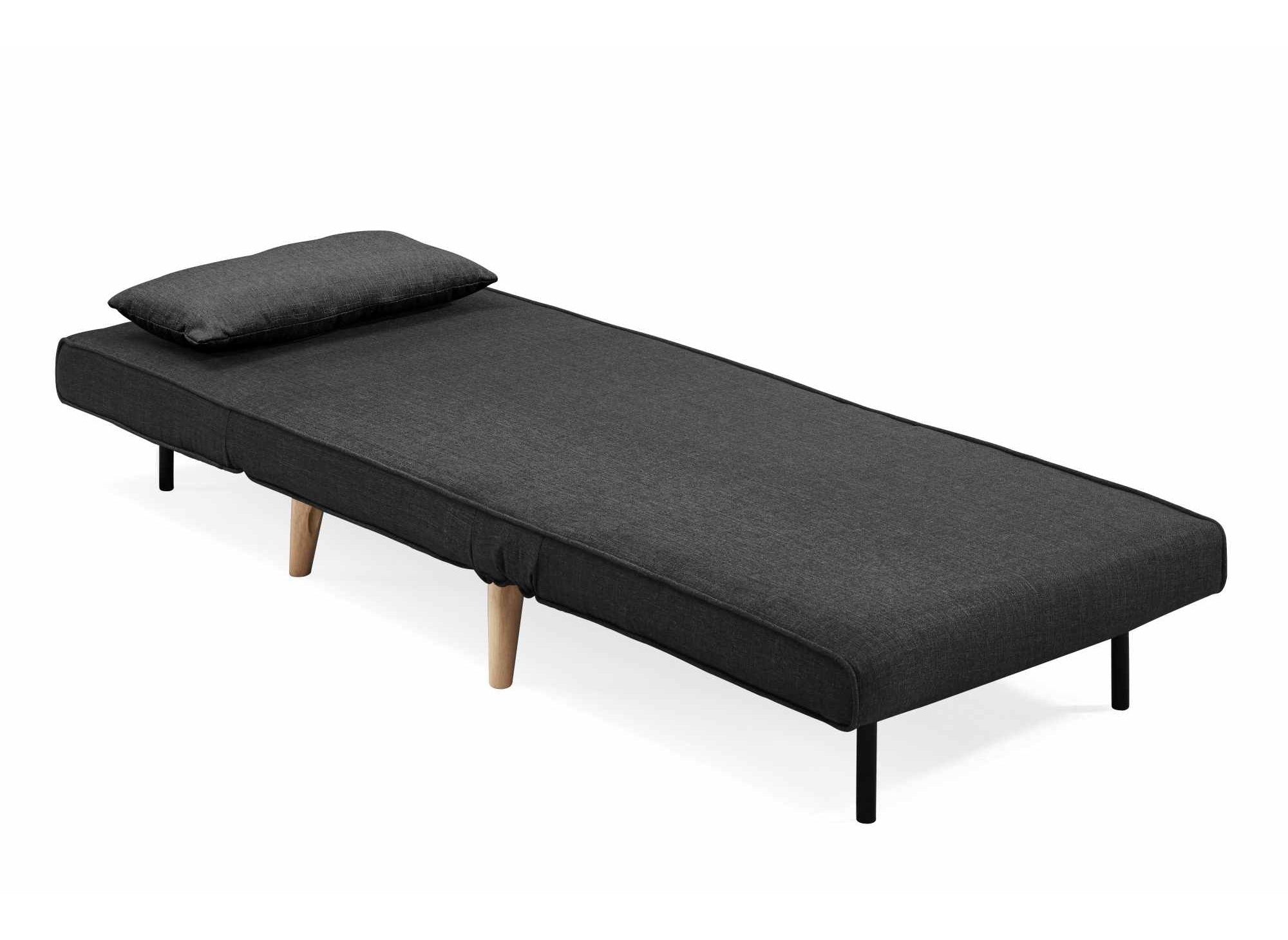 Sillón convertible TONKA en tela gris antracita