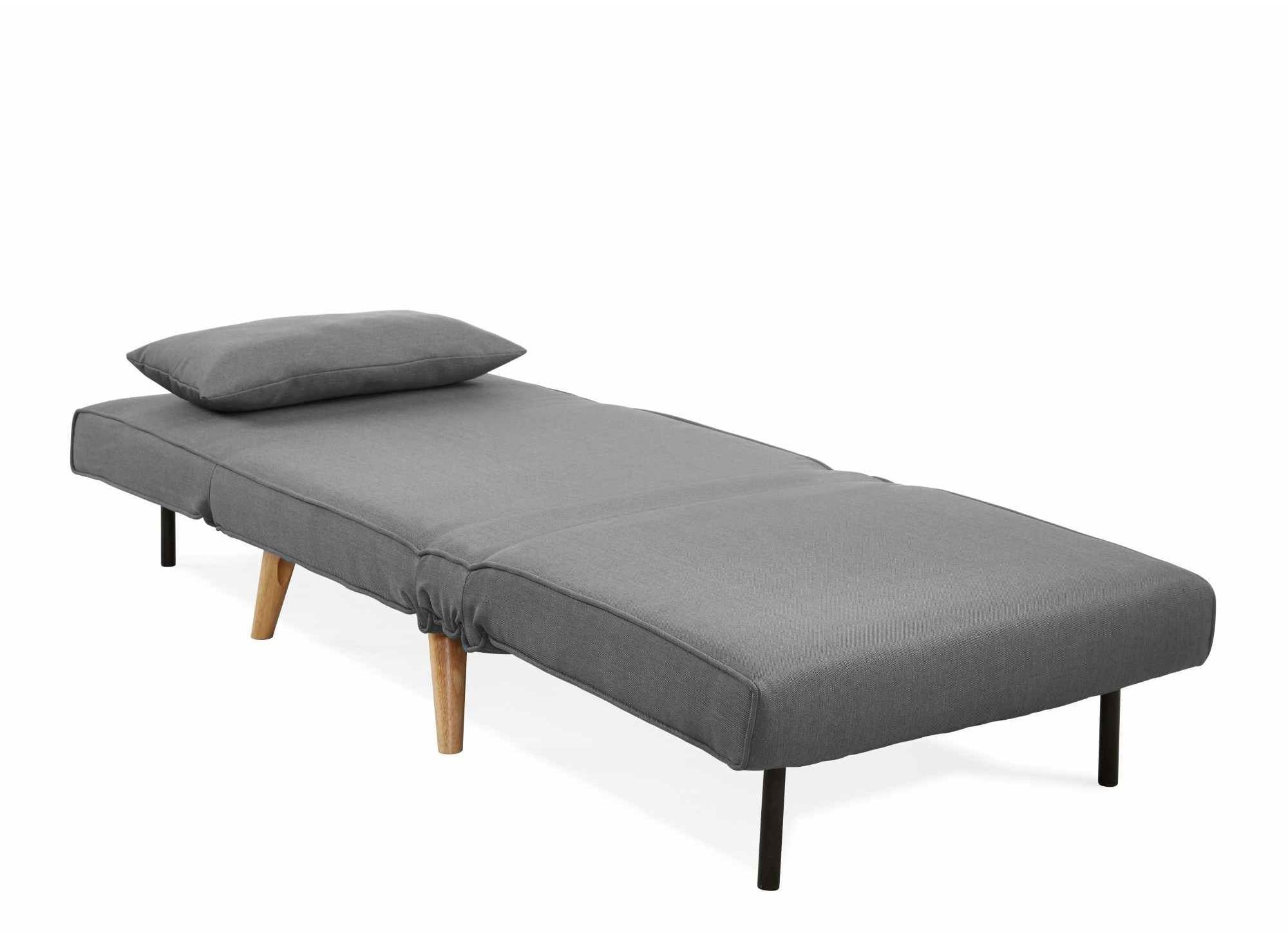 Sillón convertible TONKA en tela gris