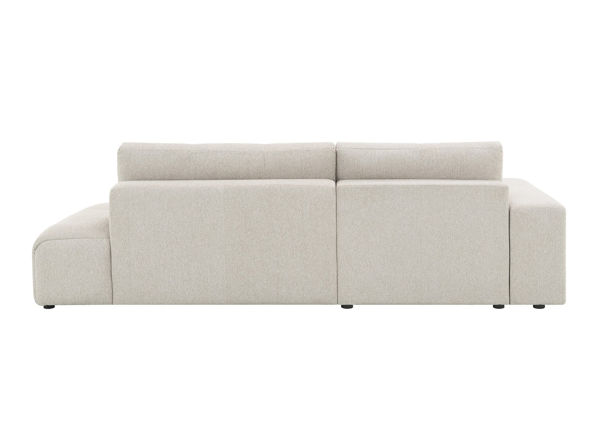 Sofá esquinero convertible con cómoda en tejido texturado beige ANGELINE - Esquina izquierda