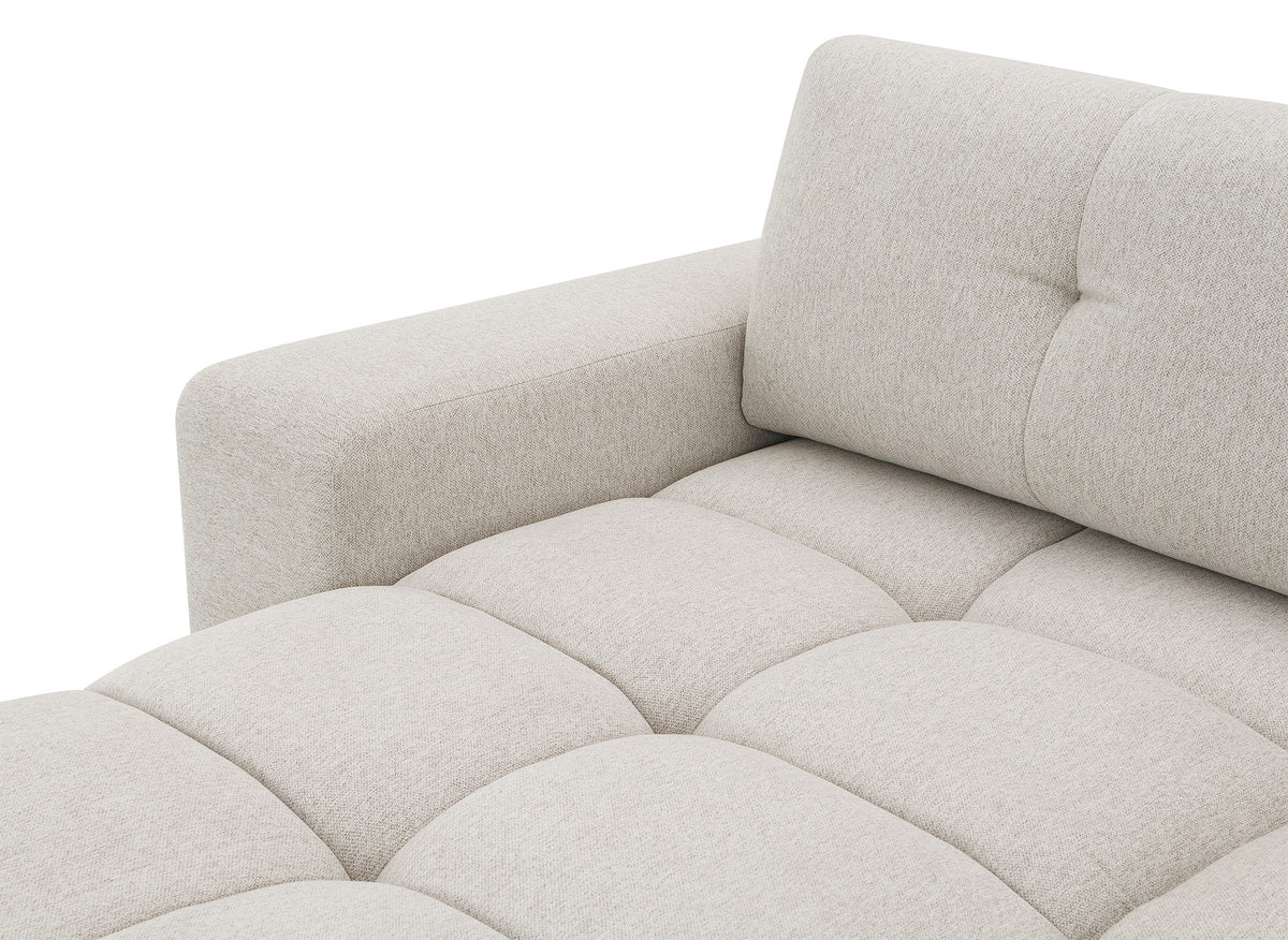 Sofá esquinero convertible con cómoda en tejido texturado beige ANGELINE - Esquina izquierda
