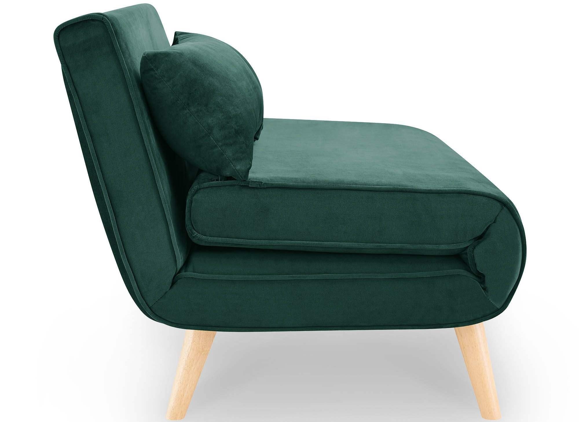 Sofá cama TONKA de 2 plazas en terciopelo verde