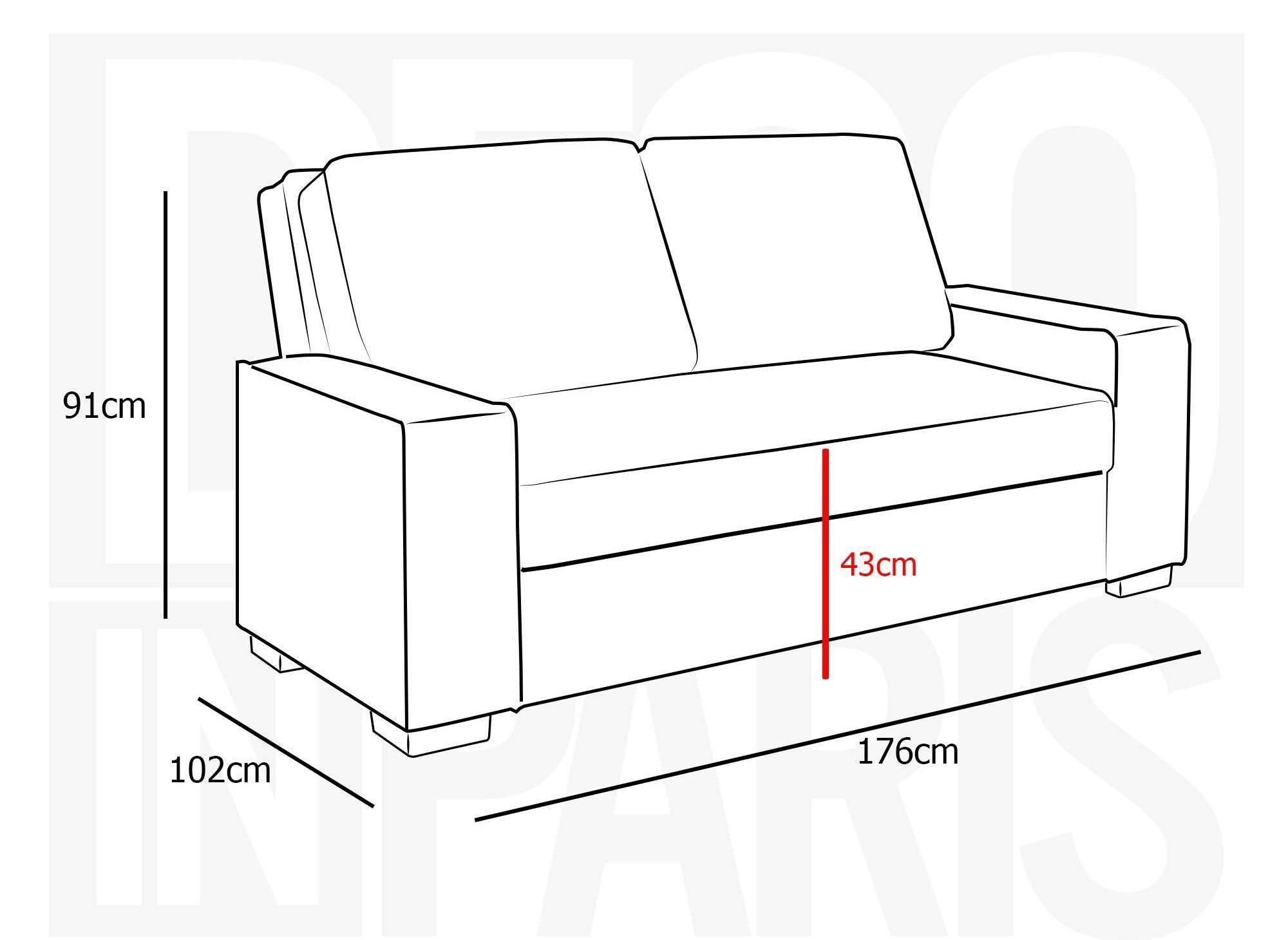 Sofá cama JAMES de 3 plazas en color gris