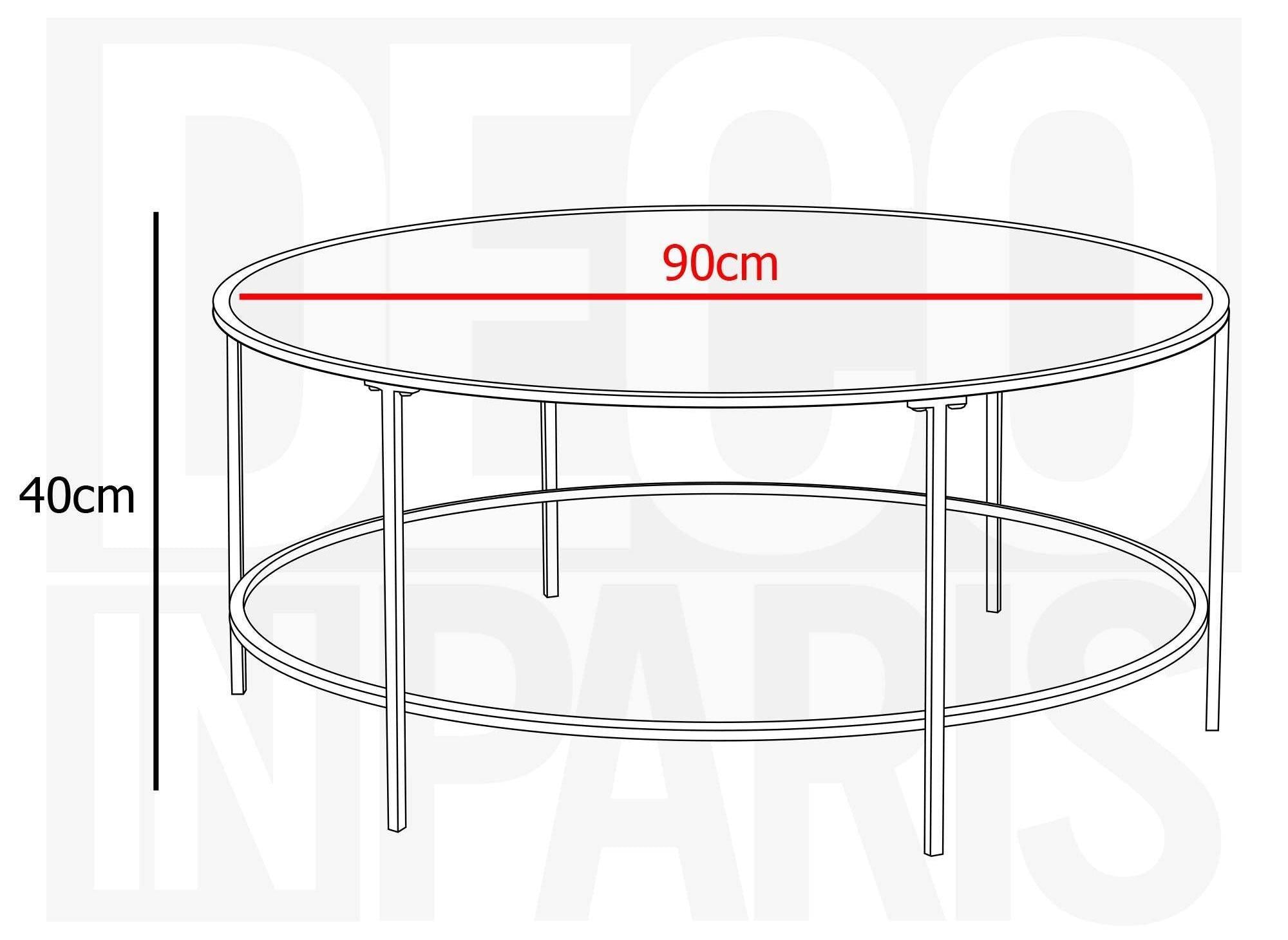 Mesa de centro THESSA de cristal negro y metal