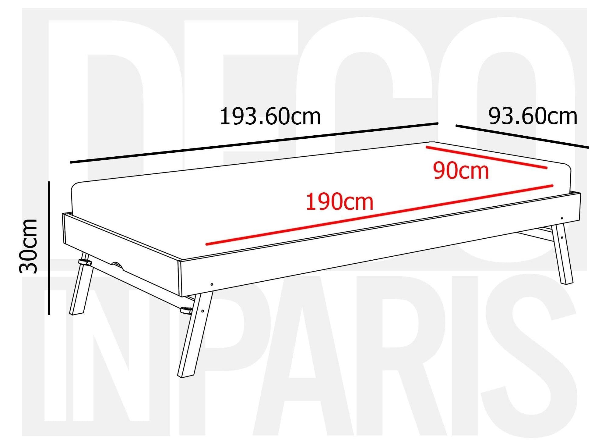 Litera nido LEOPAUL de madera blanca de 90 x 190 cm con almacenaje extraíble para 3 personas