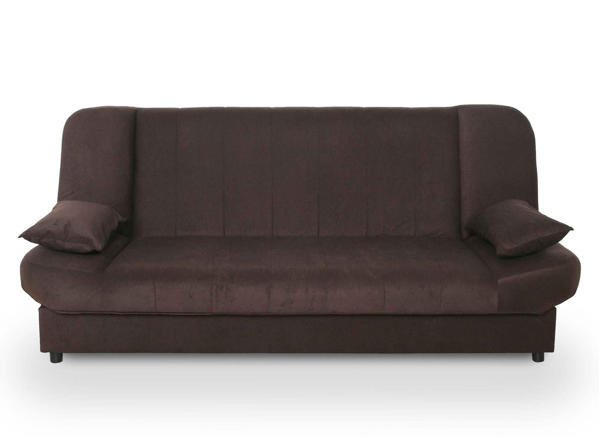 Sofá cama convertible KOTI marrón con mecanismo clic-clac