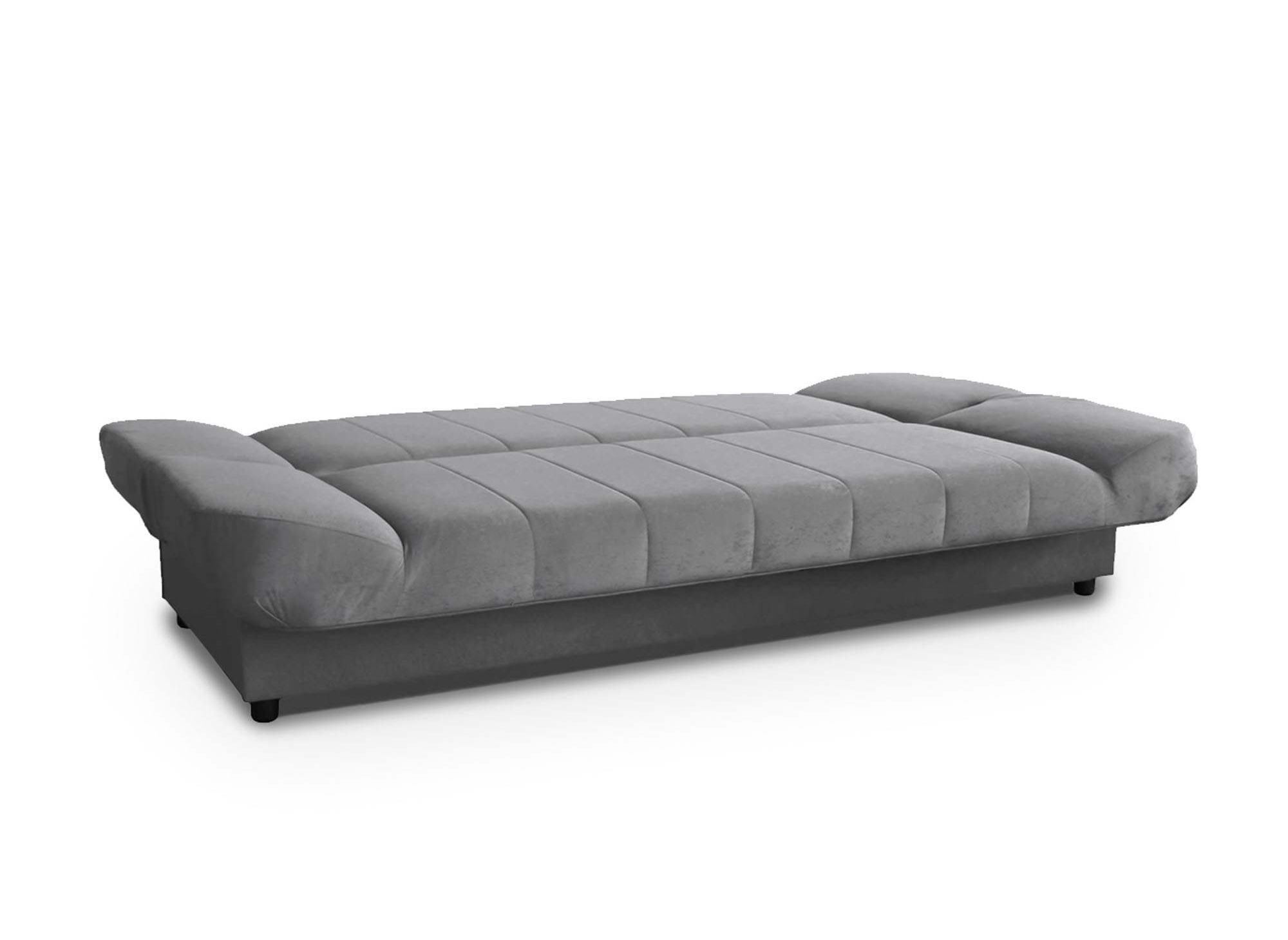 Sofá cama convertible KOTI gris con mecanismo clic-clac