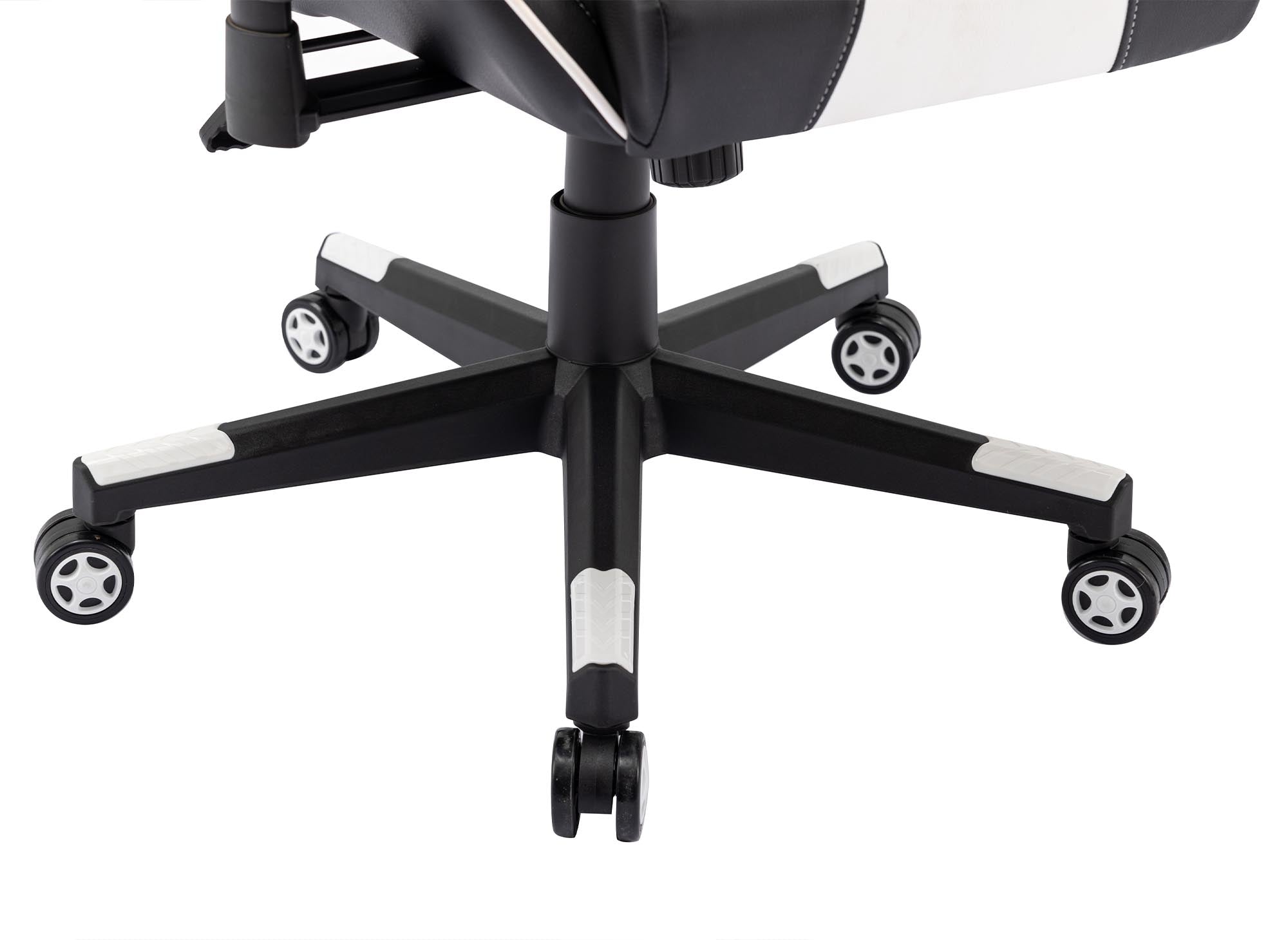 Silla de oficina para juegos SOUL de piel sintética blanca y negra