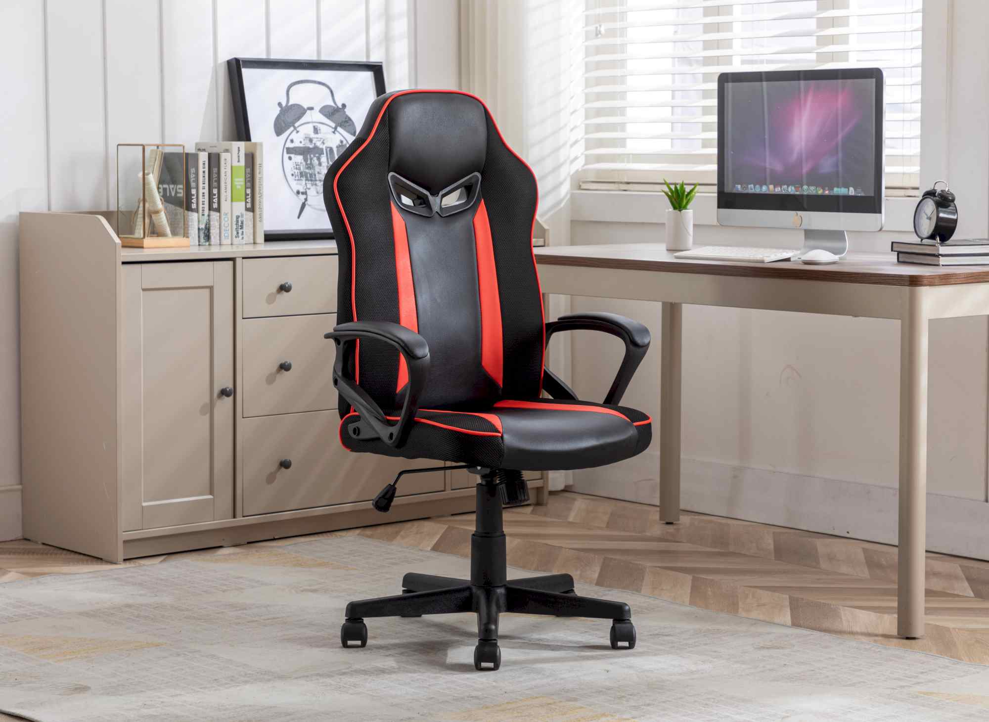 Silla de oficina gaming MICRON negra y roja