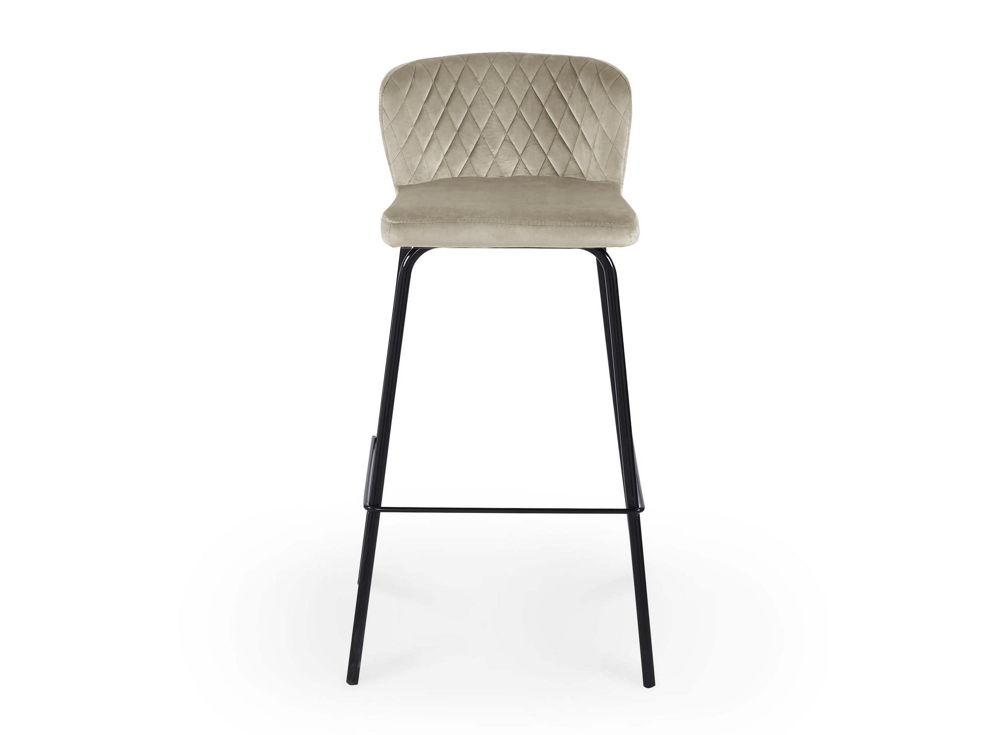 Juego de 2 taburetes de bar de diseño BOSCO en terciopelo beige