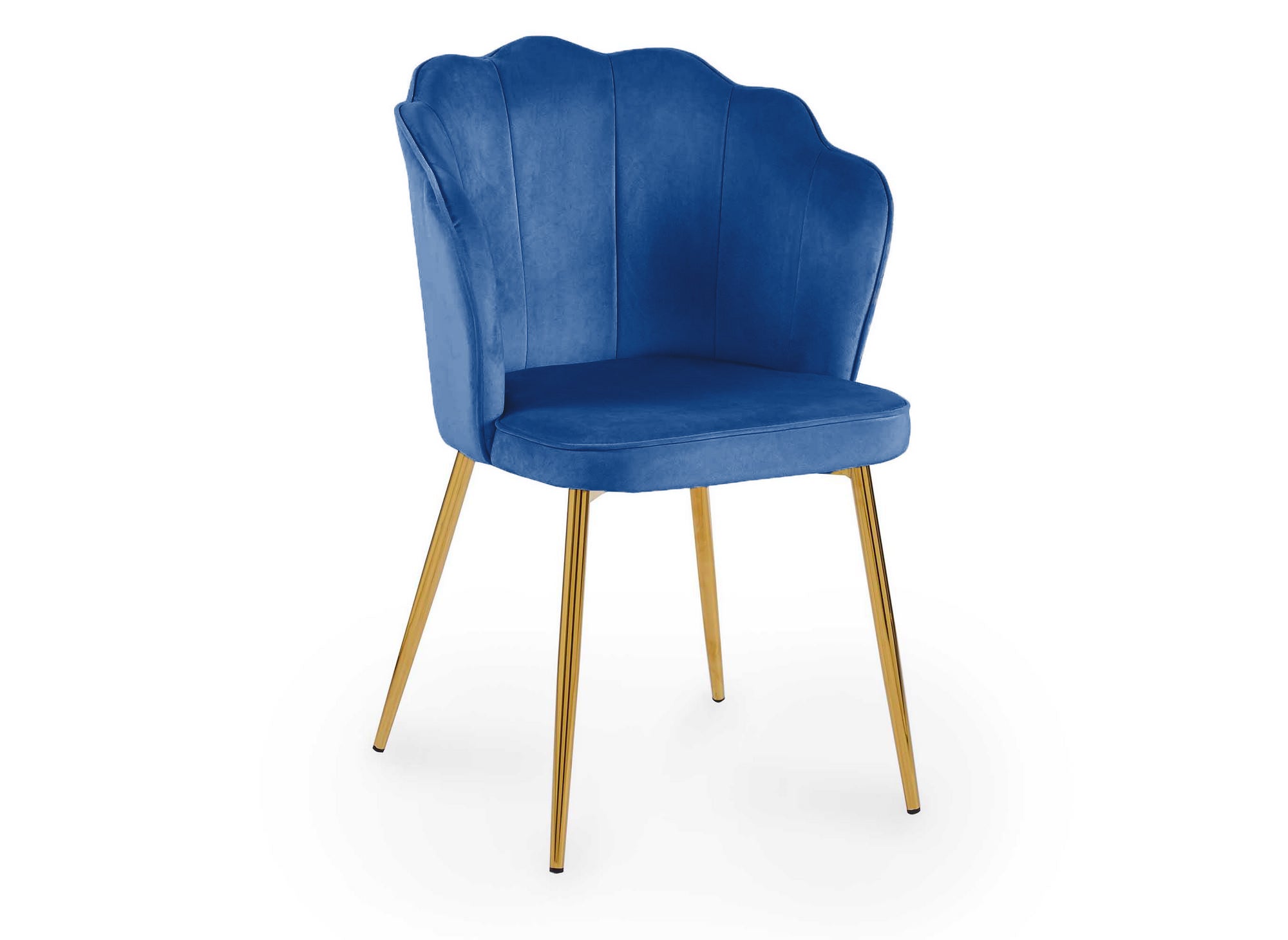 Juego de 2 sillas de diseño GARANCE en terciopelo azul