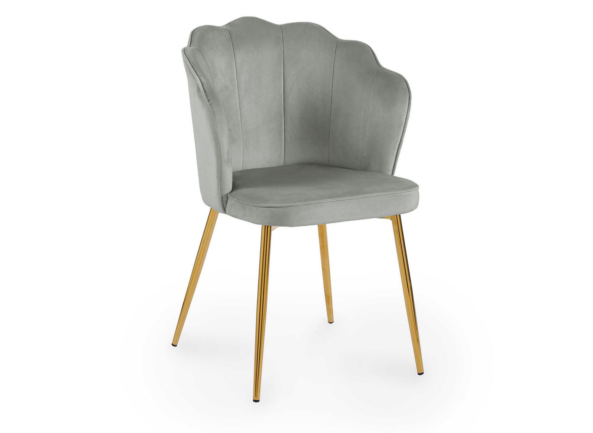 Juego de 2 sillas de diseño GARANCE en terciopelo gris