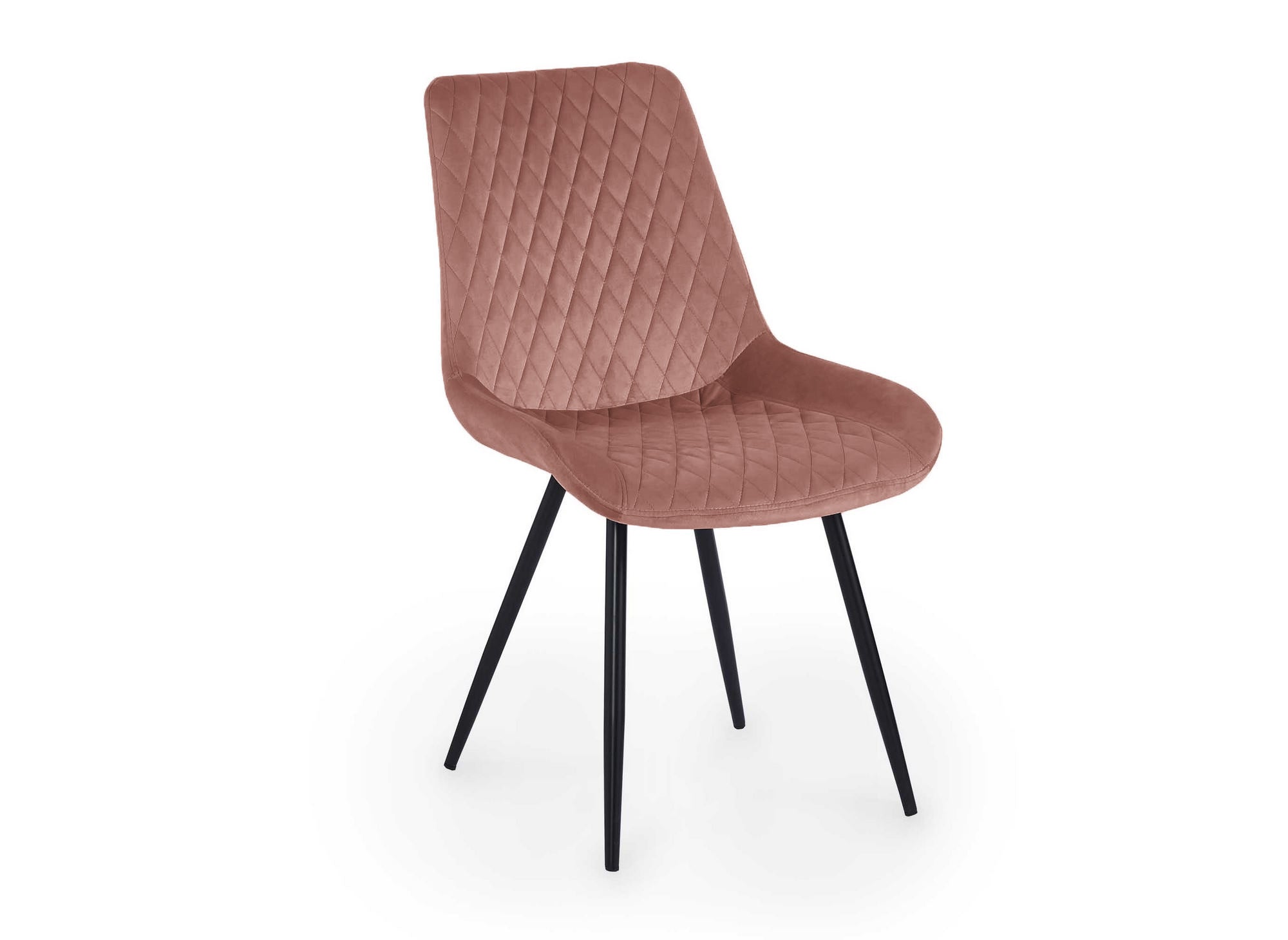 Juego de 2 sillas de diseño YOLA en terciopelo rosa