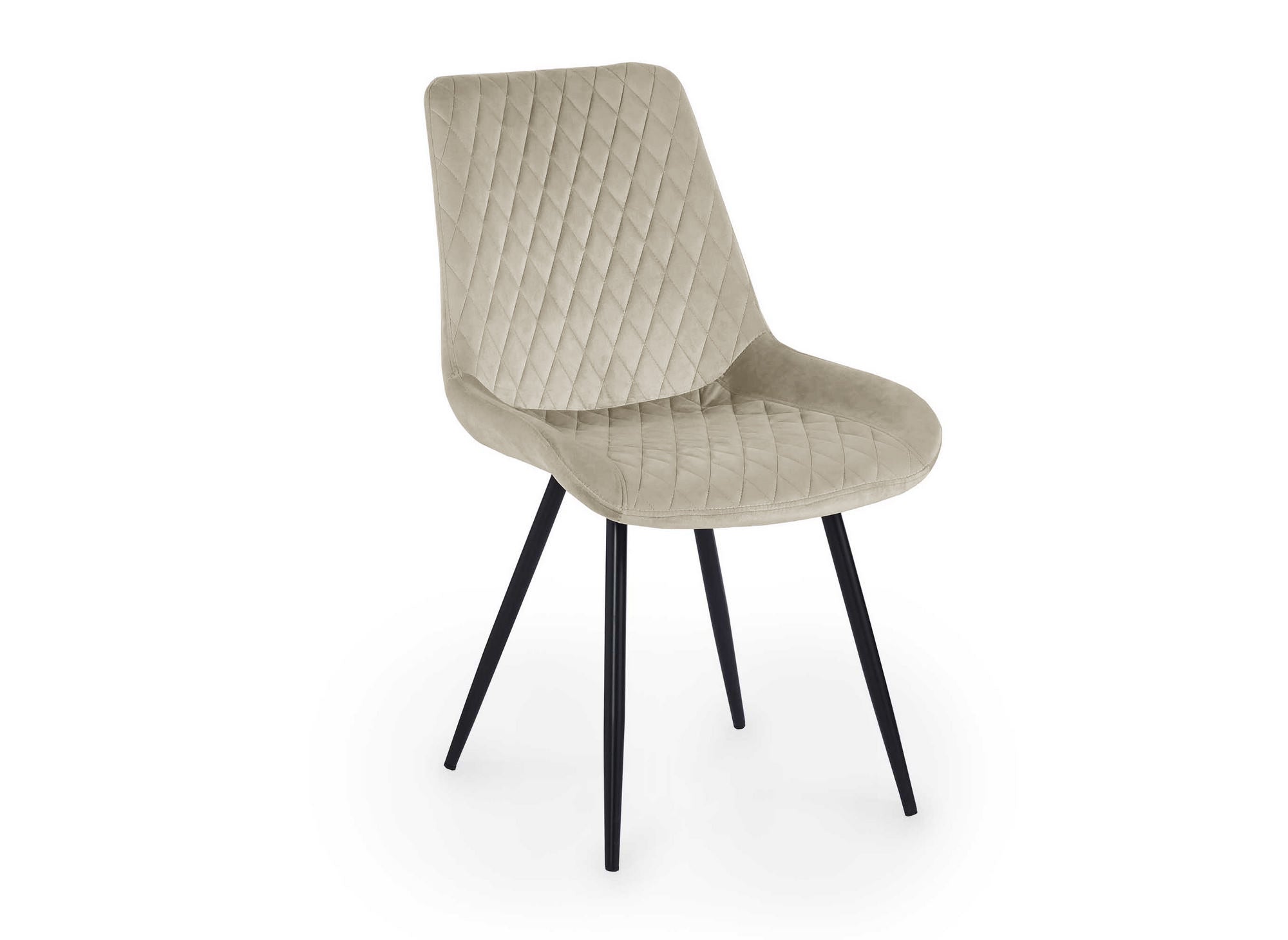 Juego de 2 sillas de diseño YOLA en terciopelo beige