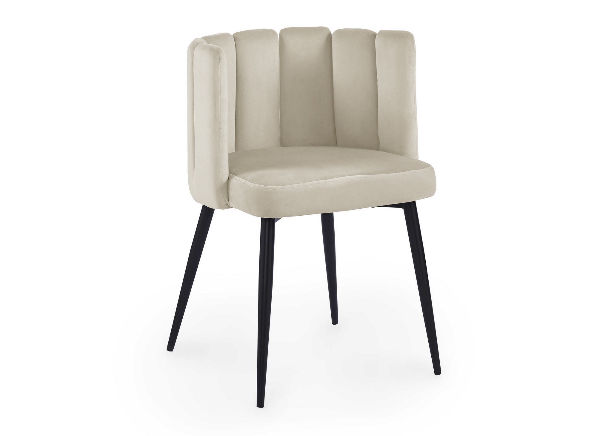 Juego de 2 sillas de diseño DEBBY de terciopelo beige