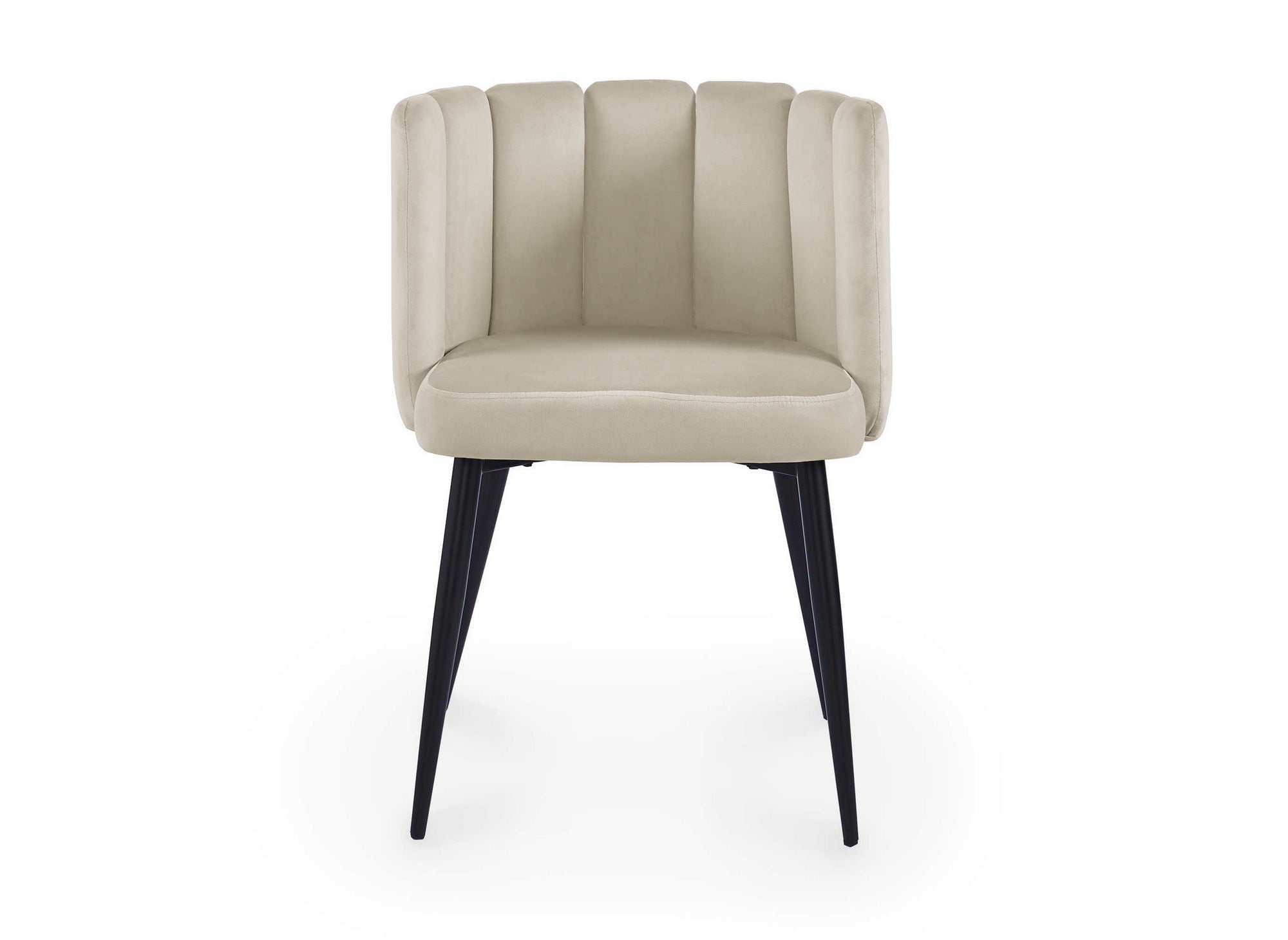 Juego de 2 sillas de diseño DEBBY de terciopelo beige