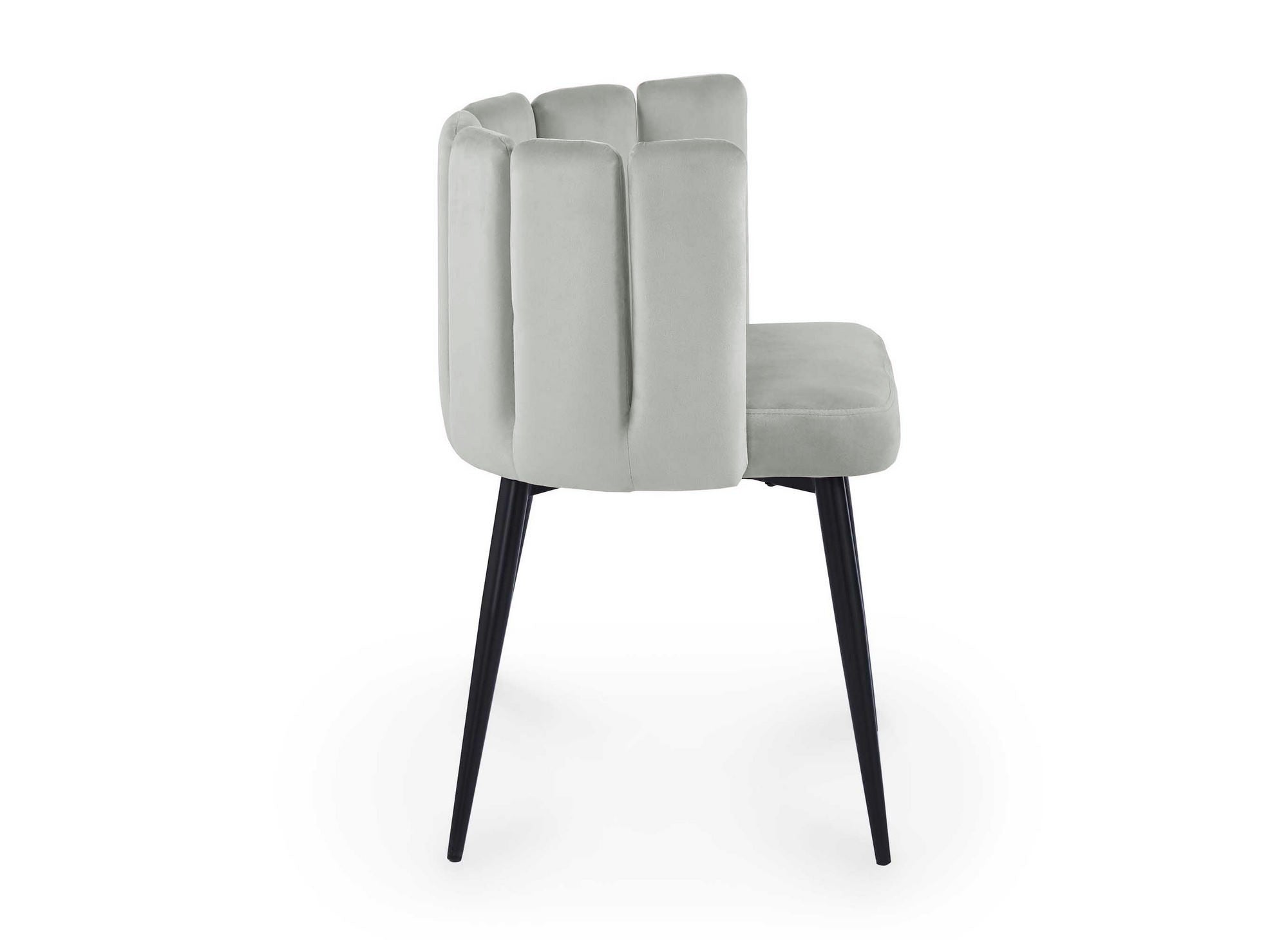 Juego de 2 sillas de diseño DEBBY en terciopelo gris