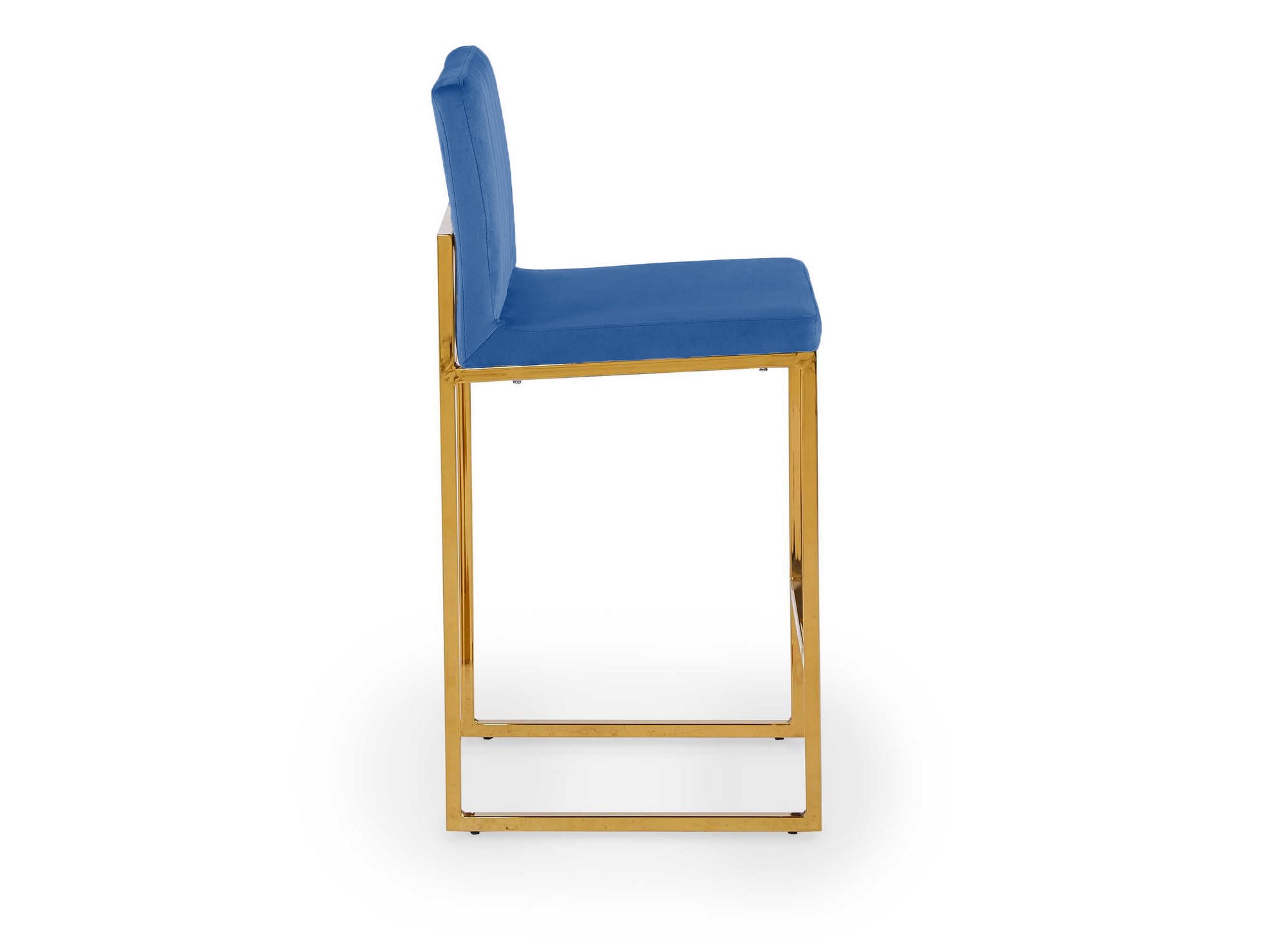 Juego de 2 taburetes de bar de diseño FRIDA en terciopelo azul