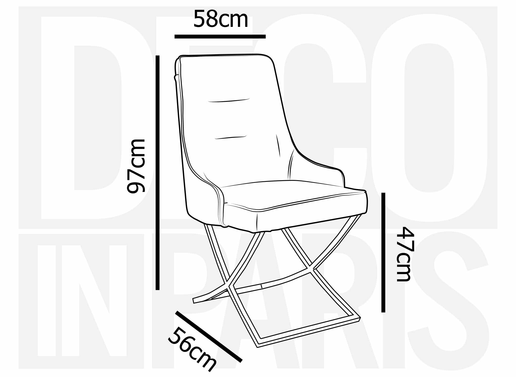 Juego de 2 sillas LEXA de terciopelo beige con patas de metal plateado