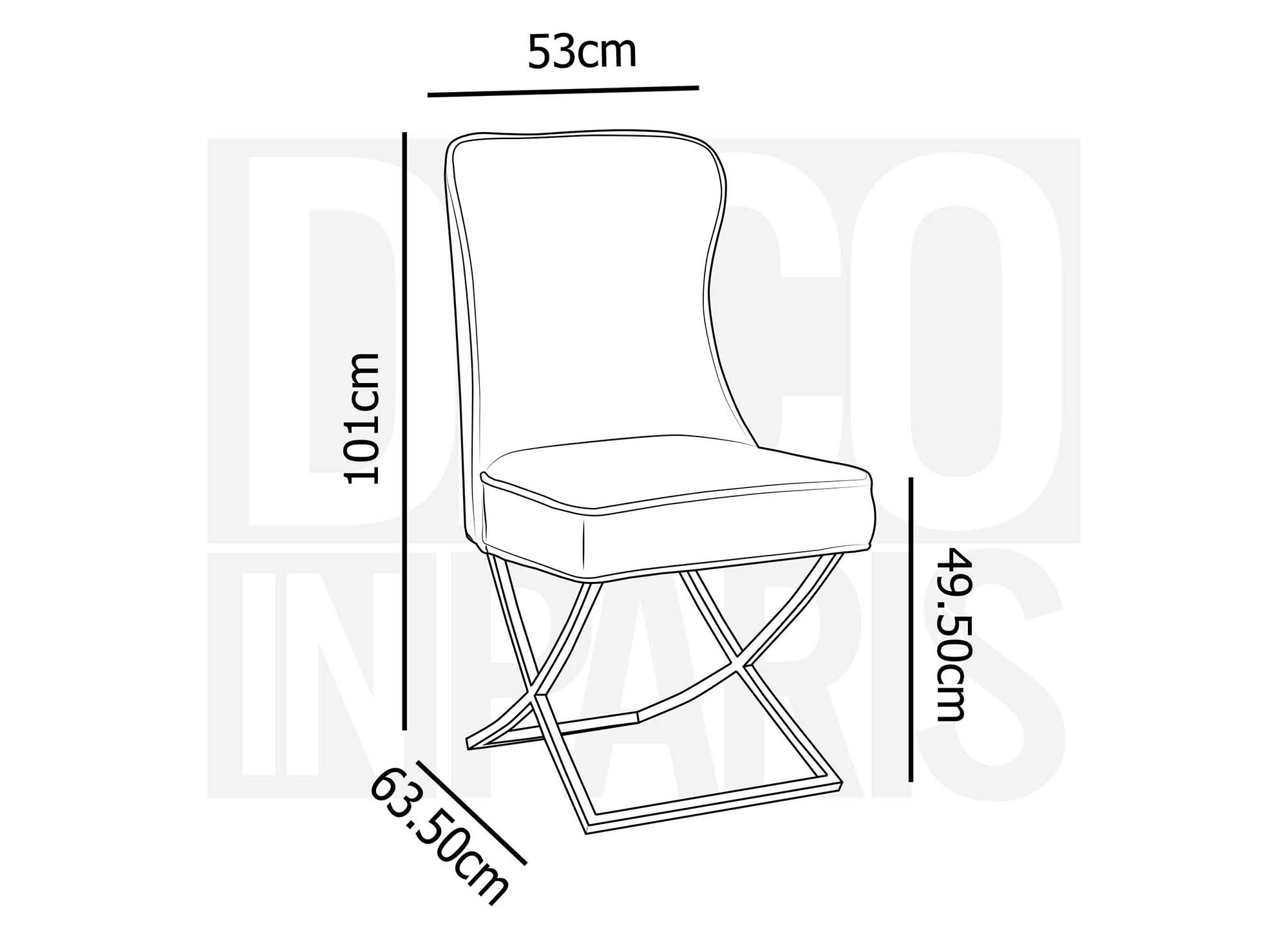 Juego de 2 sillas ETHAN de terciopelo azul con patas de metal plateado