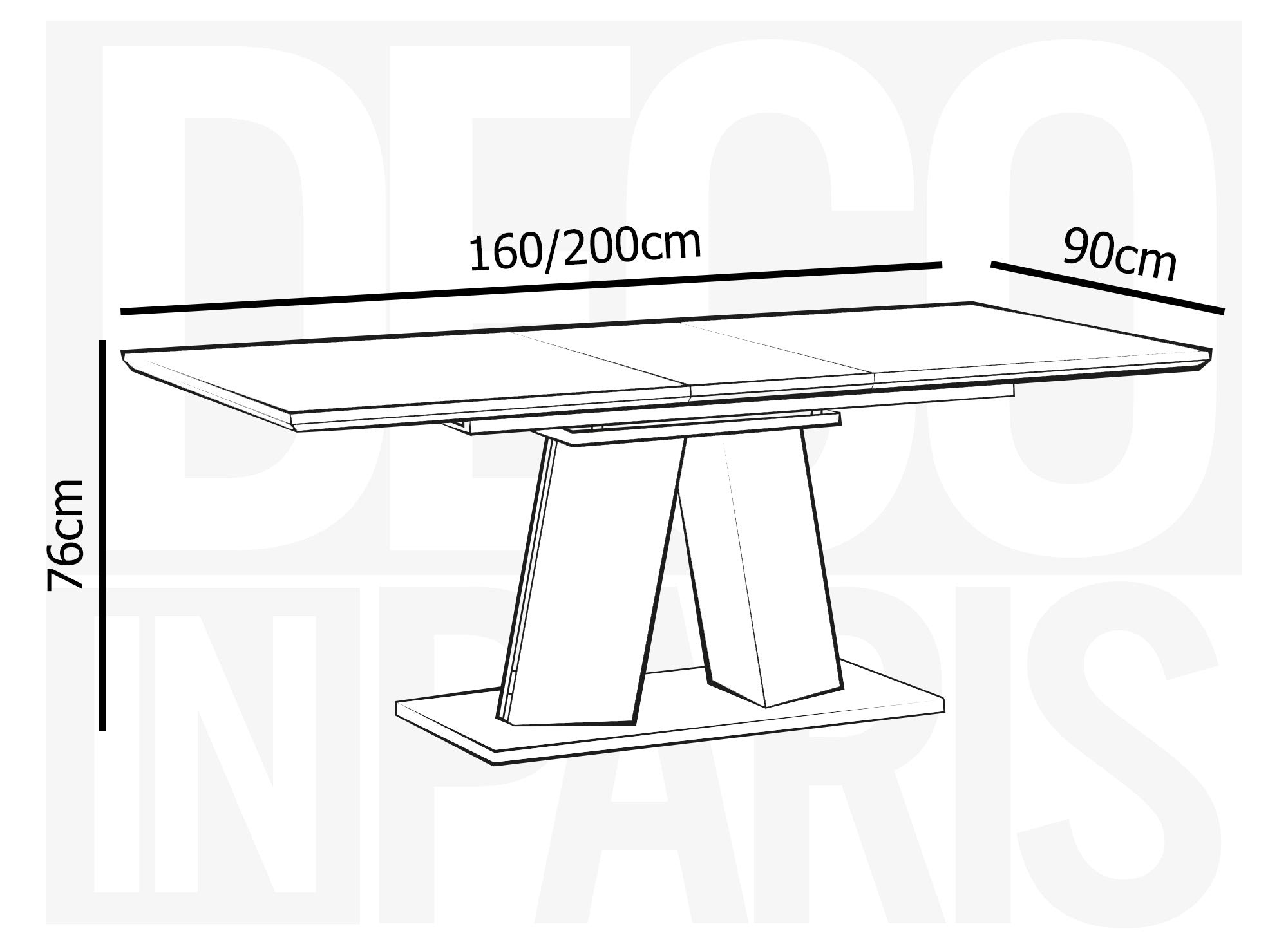 Mesa de comedor rectangular extensible de madera YANNA para 8 personas
