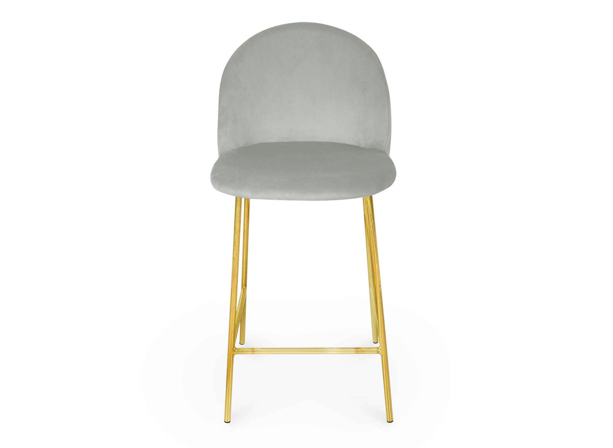 Juego de 2 taburetes de bar de diseño ARABEL en terciopelo gris