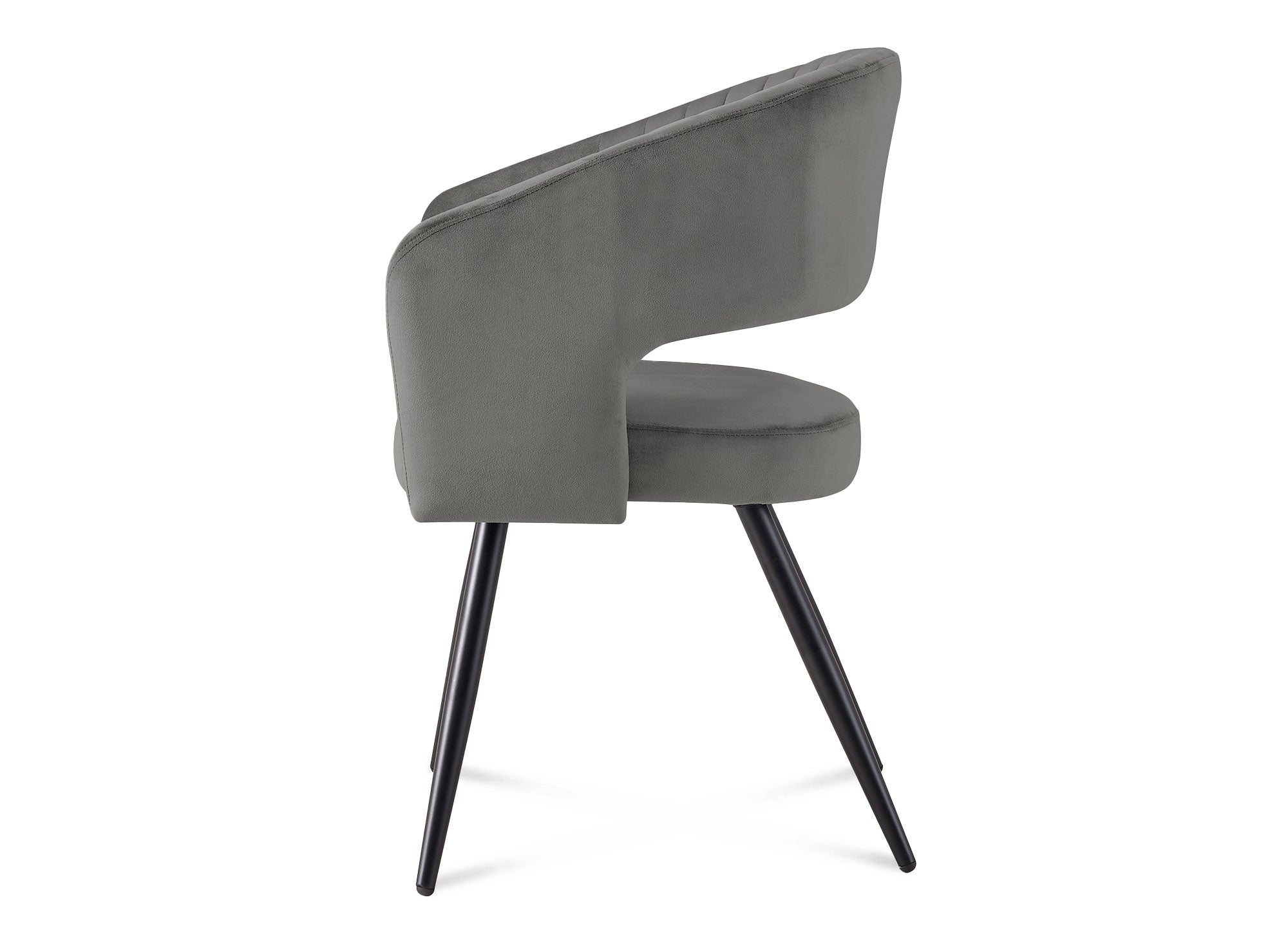 Juego de 2 sillas de diseño GLORIA en terciopelo gris