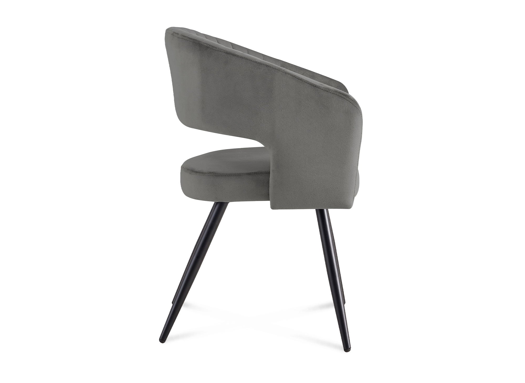 Juego de 2 sillas de diseño GLORIA en terciopelo gris