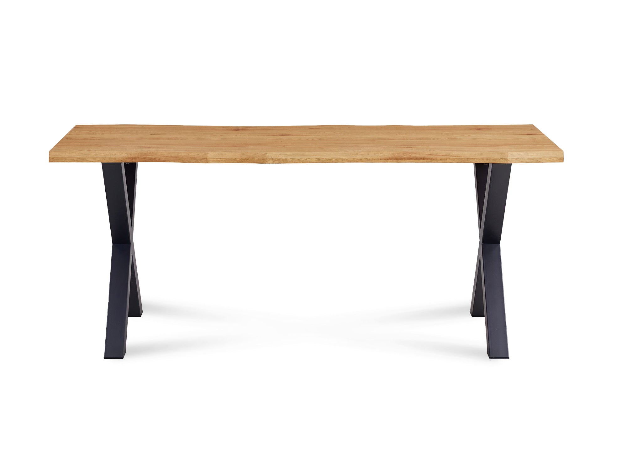 Mesa de comedor rectangular ELIANA en madera y metal negro