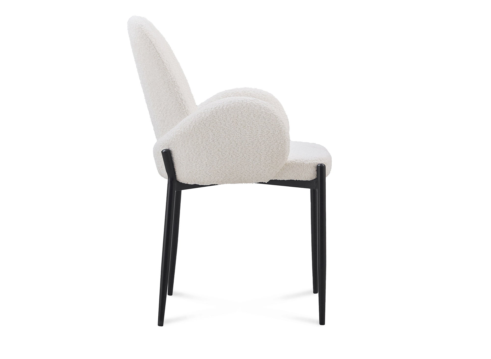 Juego de 2 sillas KAMILIA blancas con efecto piel de oveja