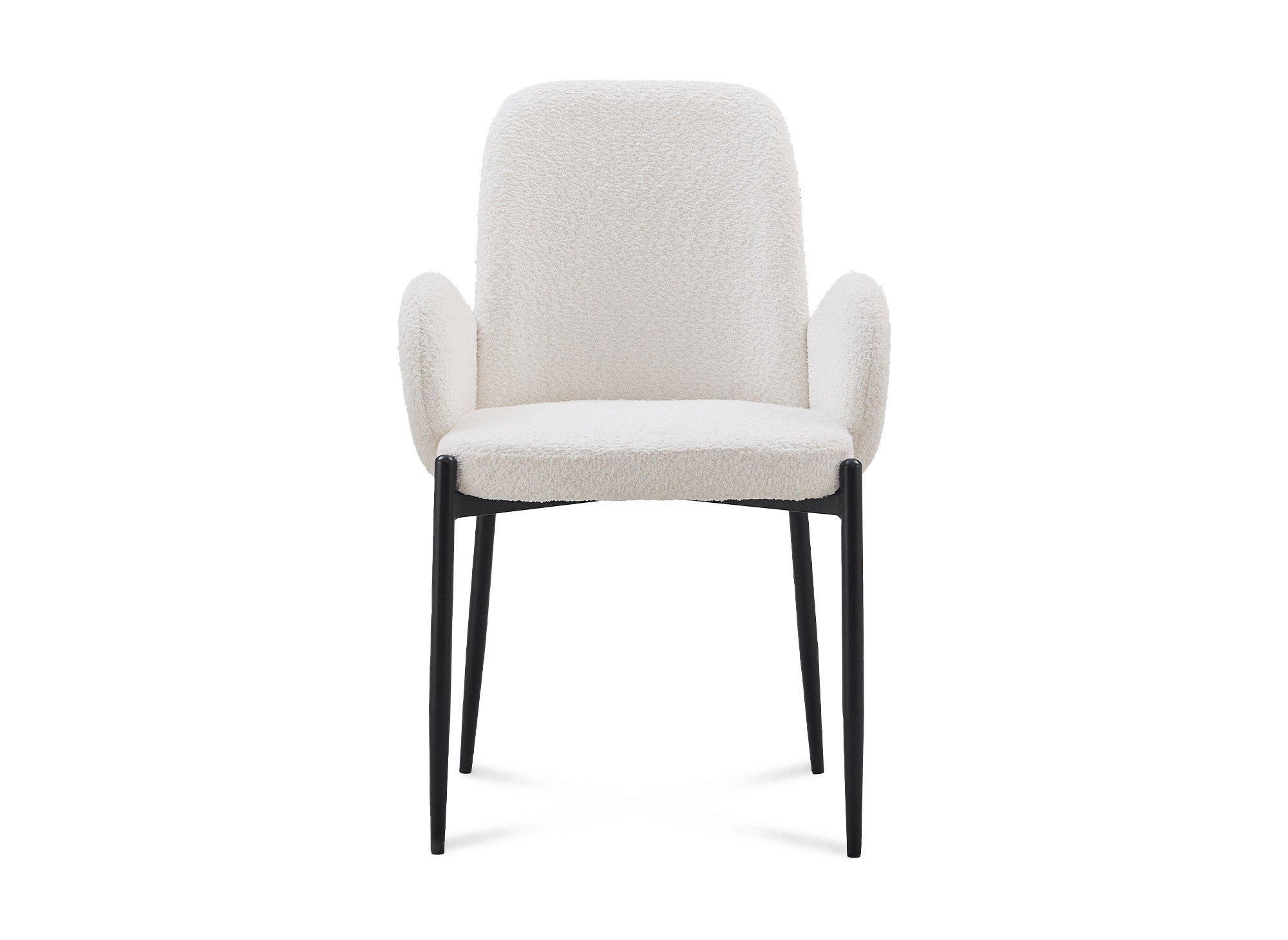 Juego de 2 sillas KAMILIA blancas con efecto piel de oveja