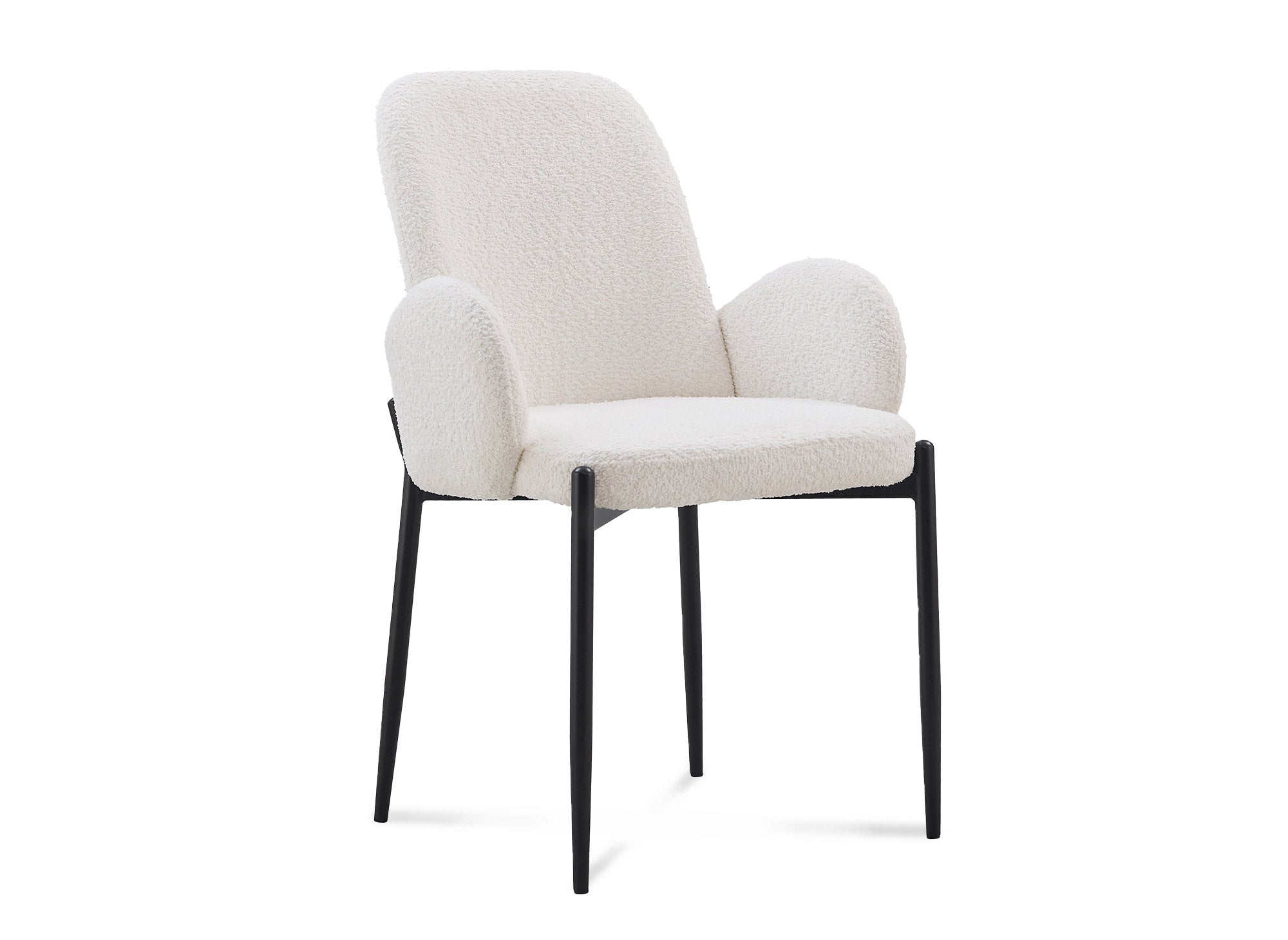 Juego de 2 sillas KAMILIA blancas con efecto piel de oveja