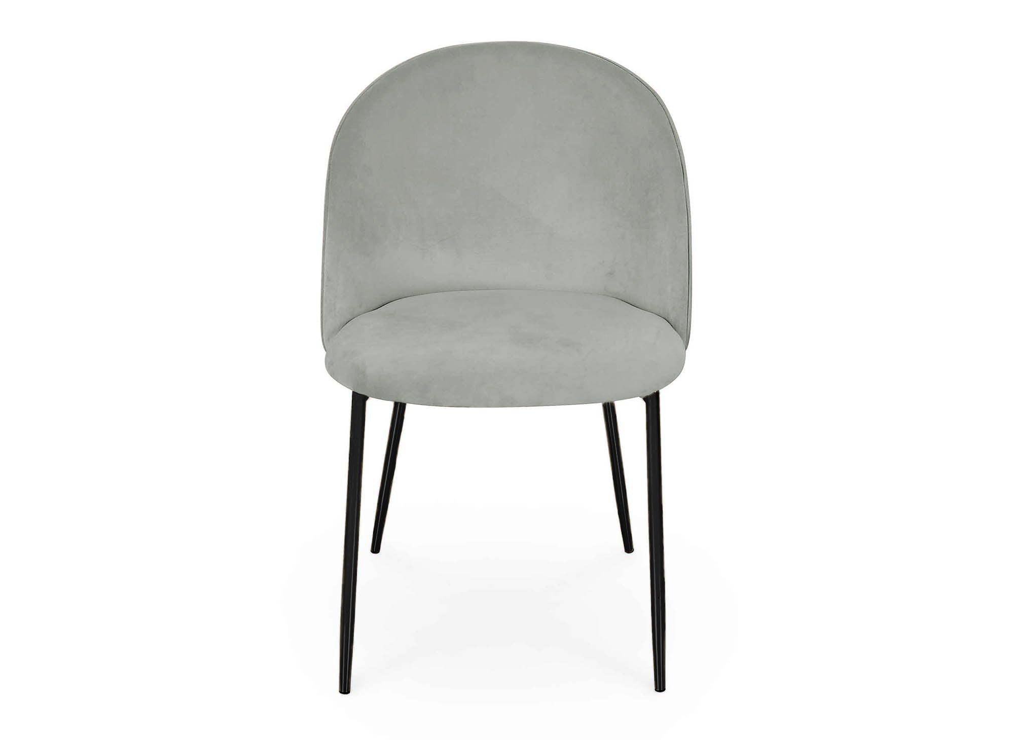 Conjunto de 2 sillas de diseño en terciopelo gris con patas negras ARABEL