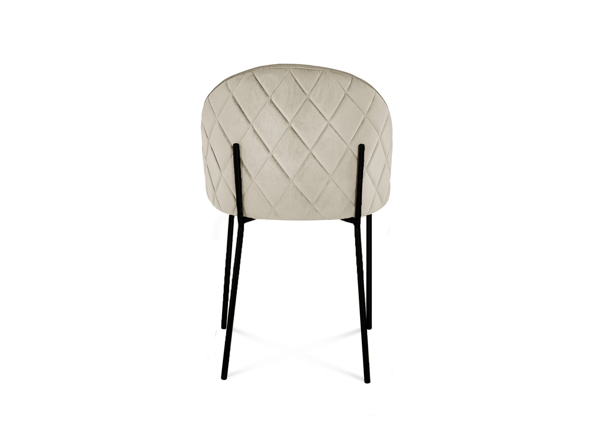 Juego de 2 sillas de diseño KENNETH en terciopelo beige con patas negras