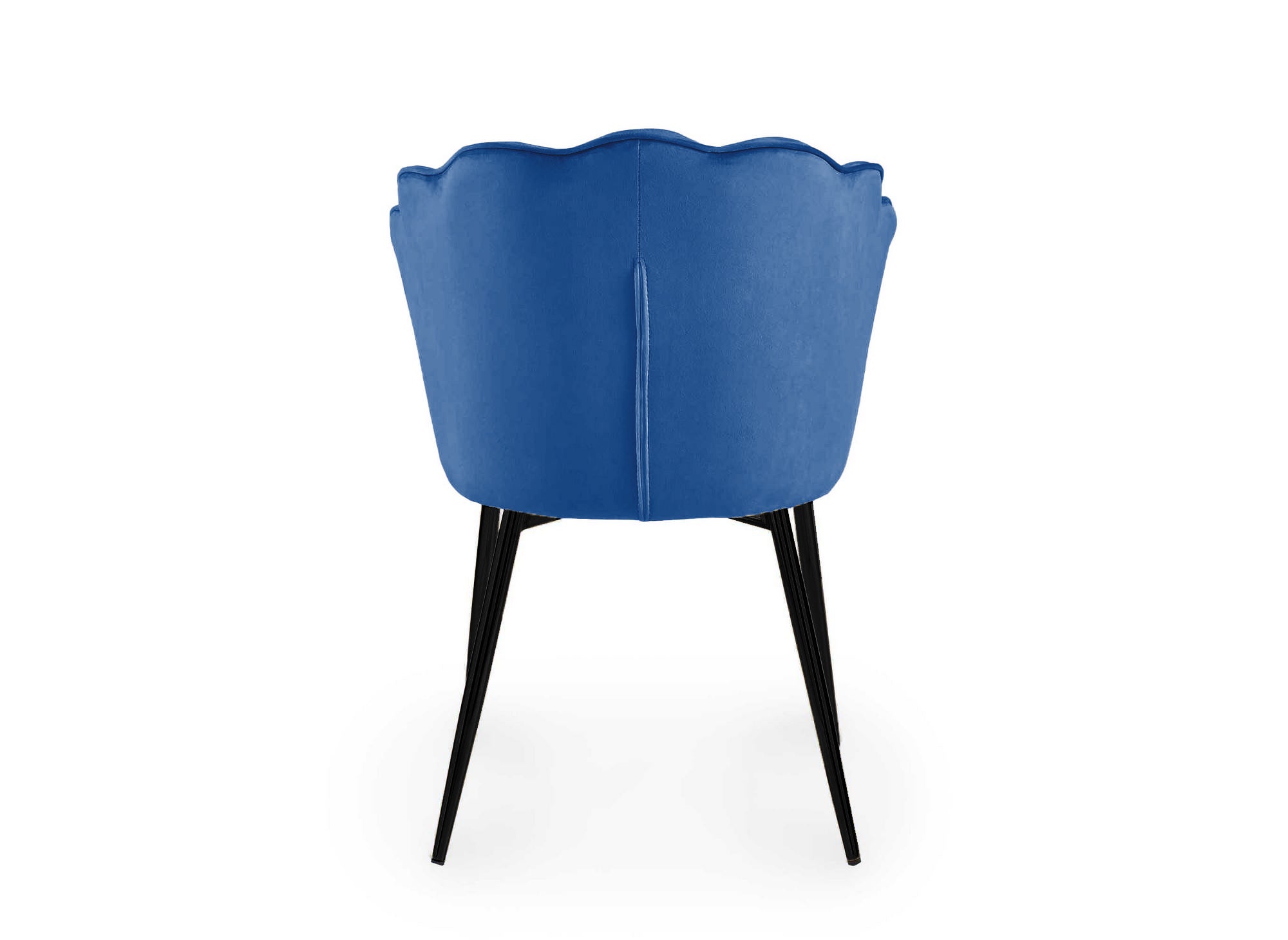 Conjunto de 2 sillas de diseño en terciopelo azul con patas negras GARANCE