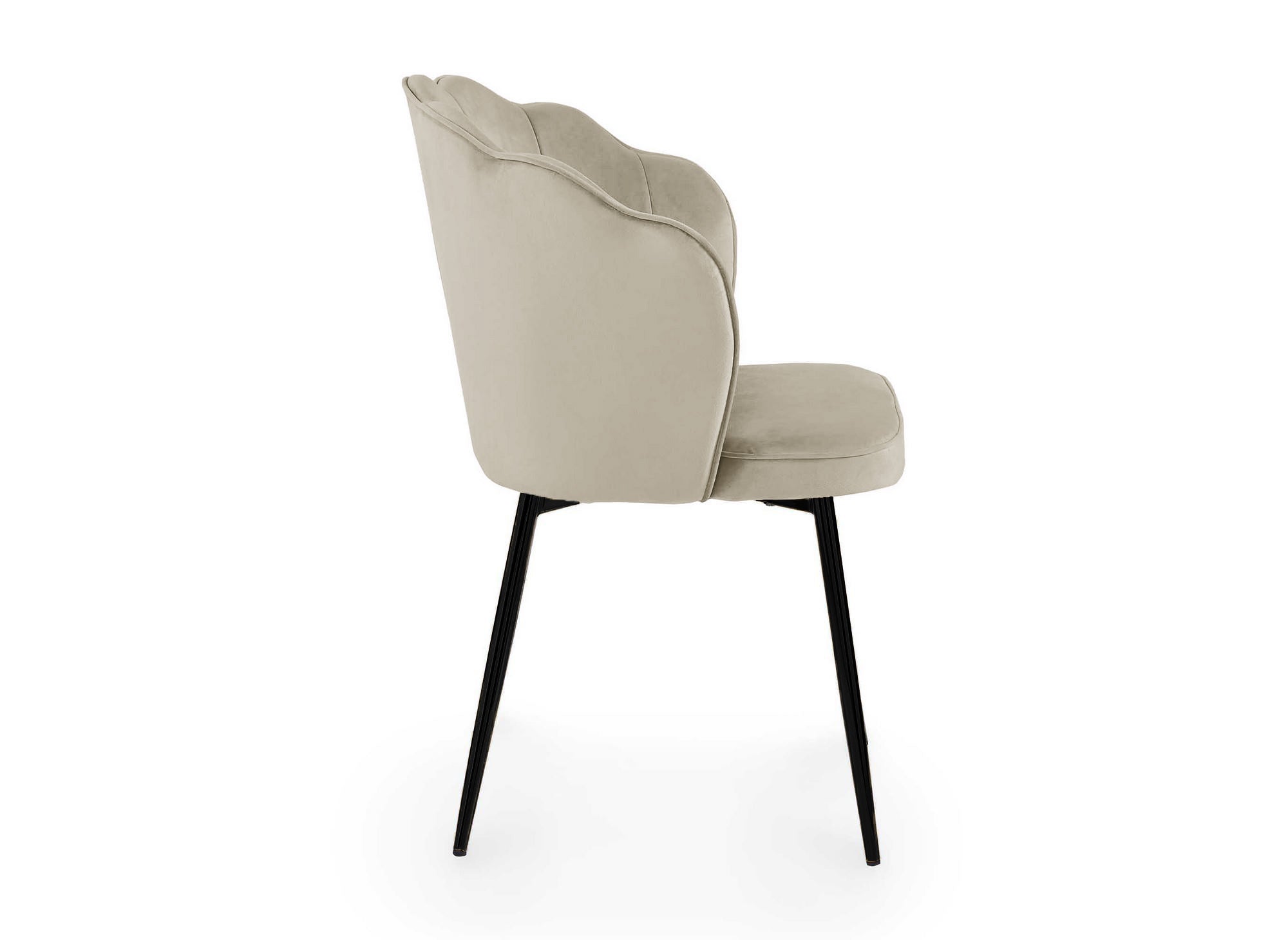 Conjunto de 2 sillas de diseño en terciopelo beige con patas negras GARANCE