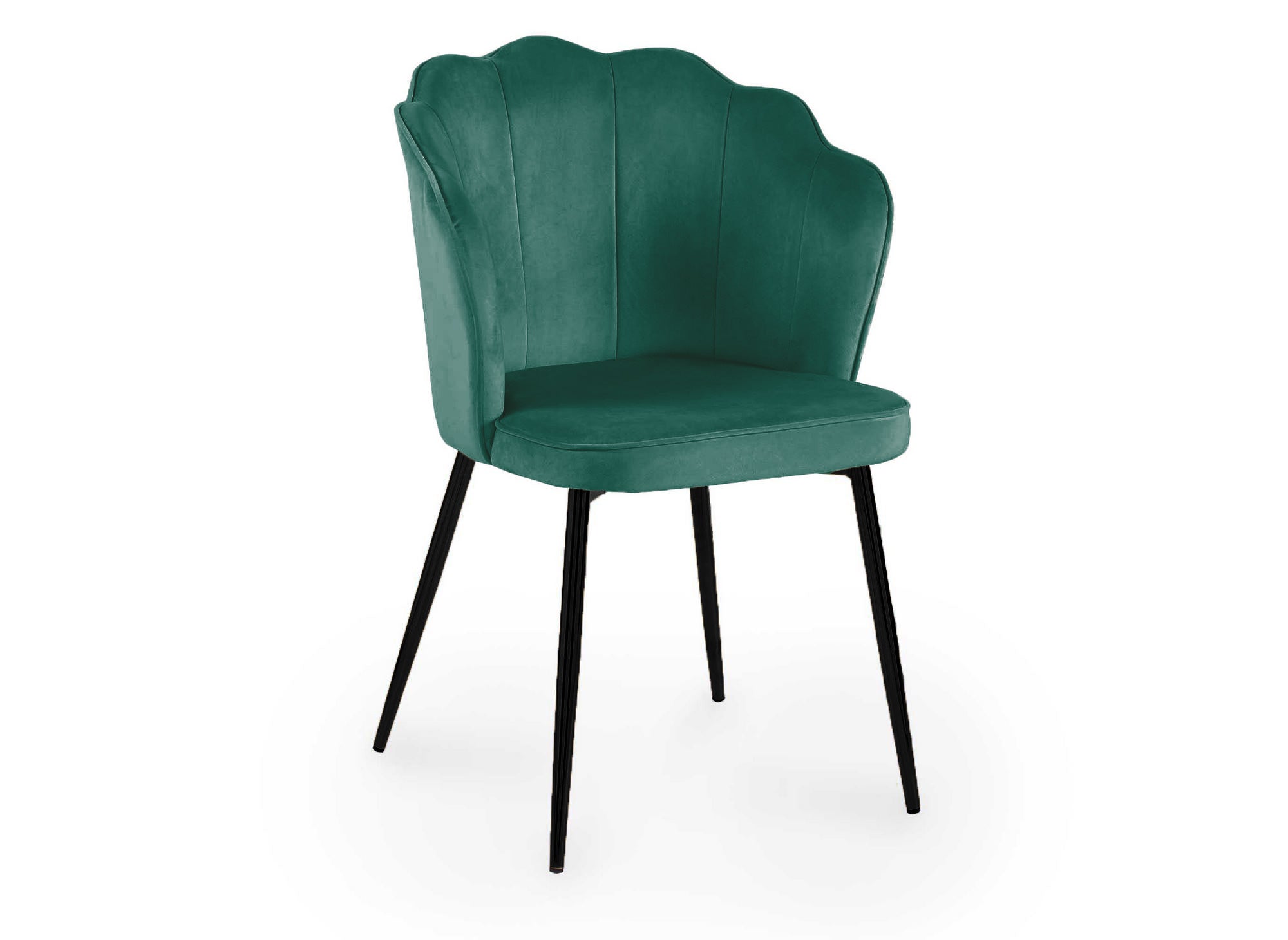 Conjunto de 2 sillas de diseño en terciopelo verde con patas negras GARANCE