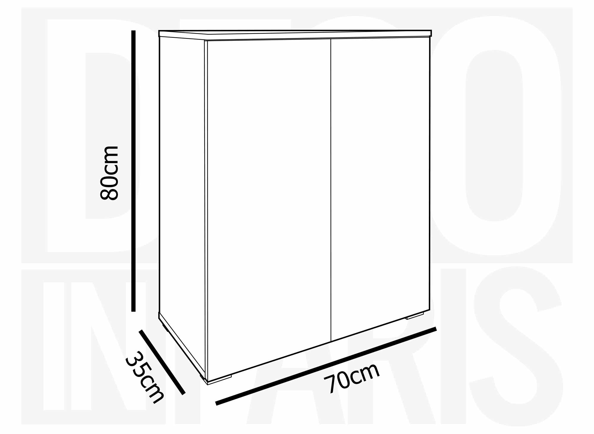 Zapatero de madera BAKI de 2 puertas y 4 cajones
