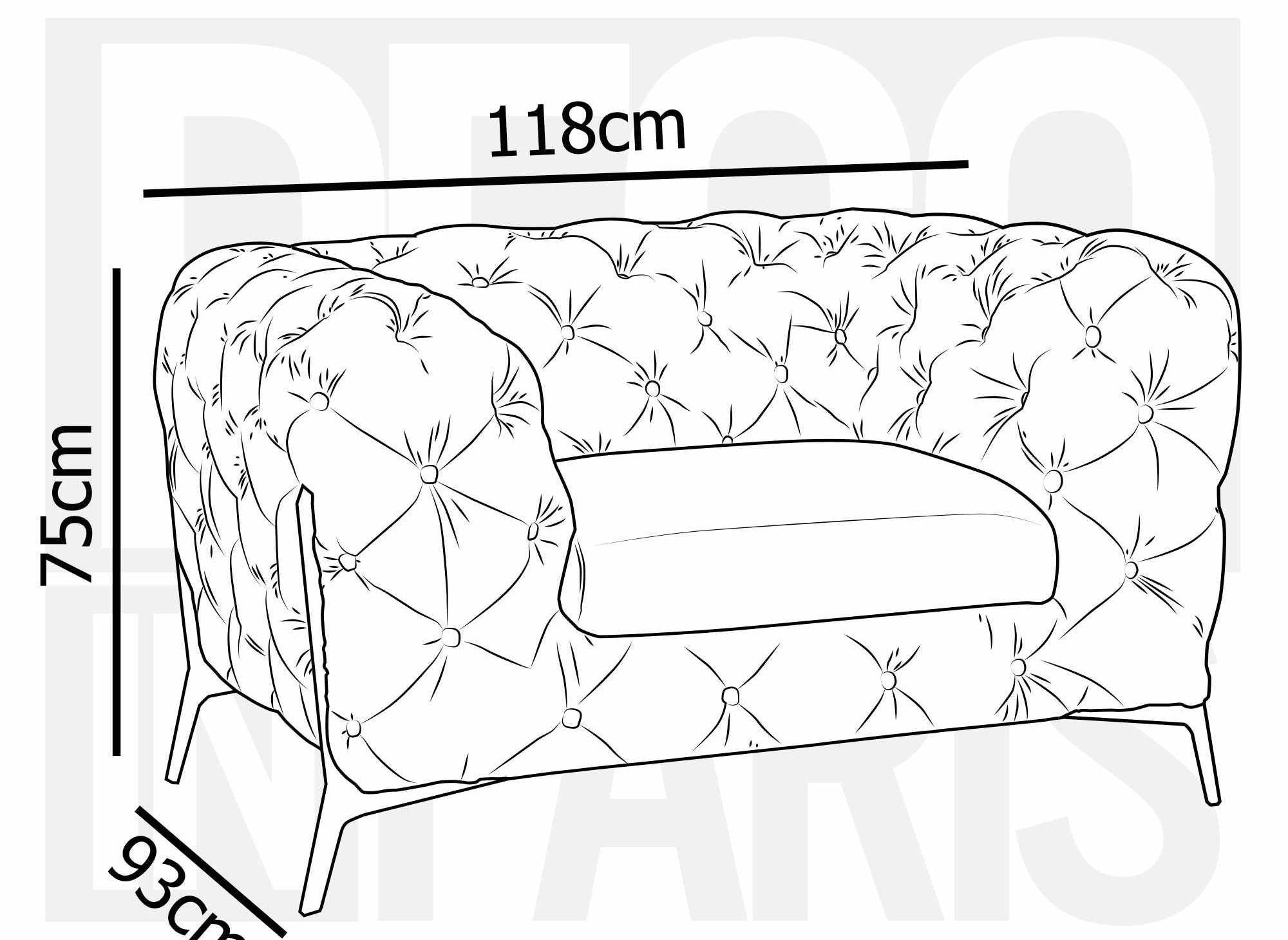 Sillón Chesterfield tapizado en terciopelo beige CARMEN