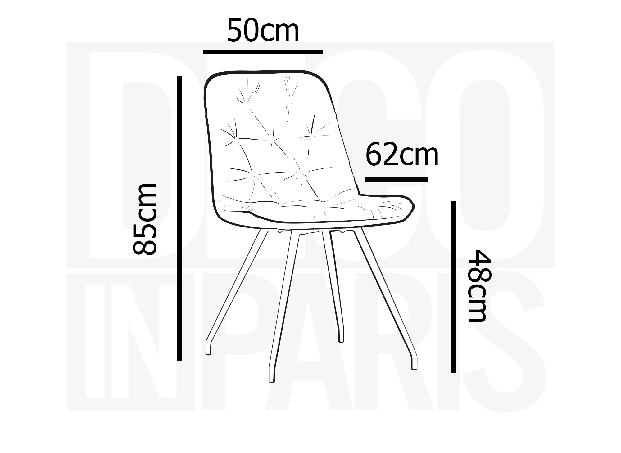 Juego de 4 sillas Kristina tapizadas en terciopelo gris.