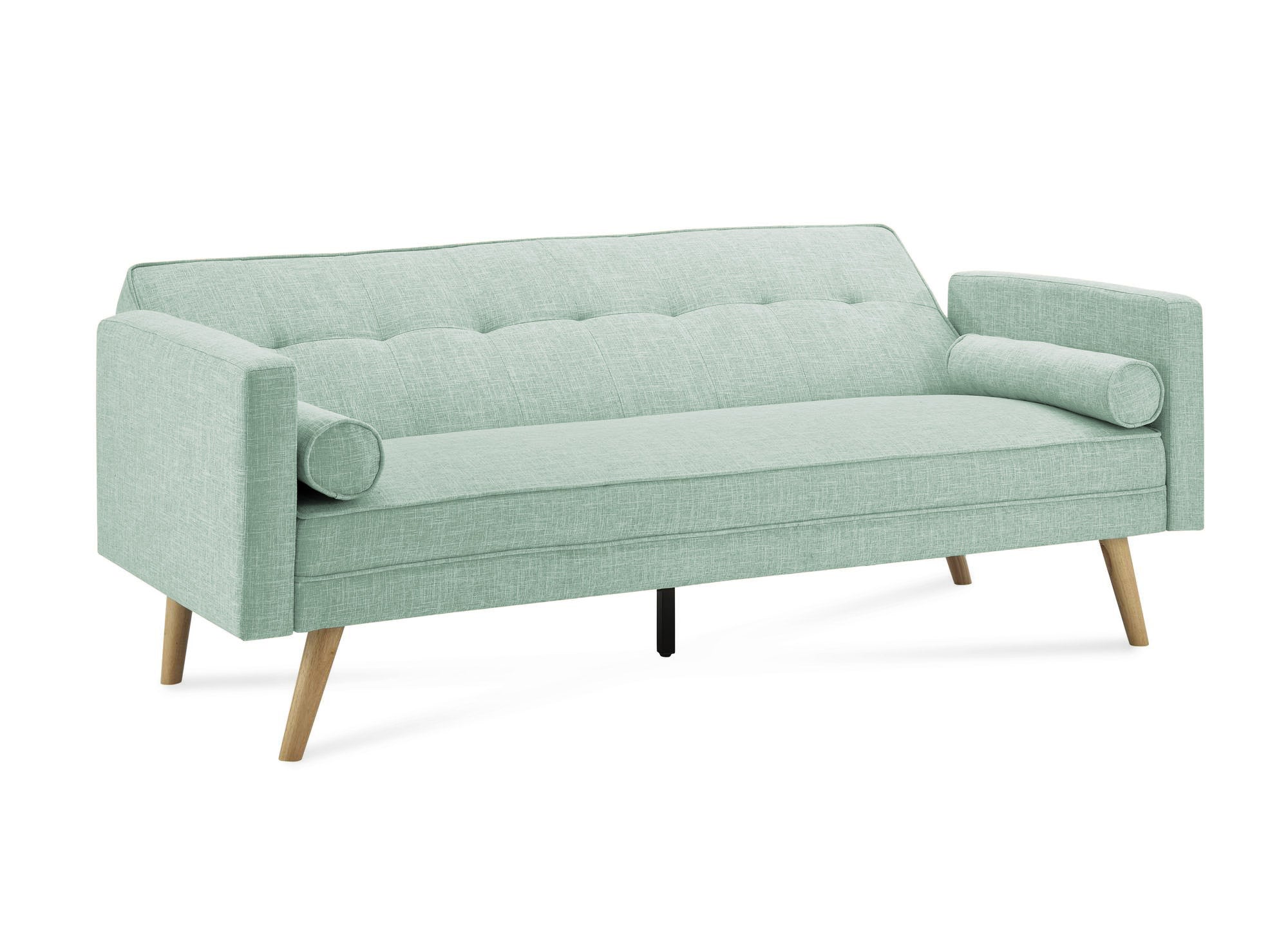 Sofá cama TANIA click-clack en tela verde agua