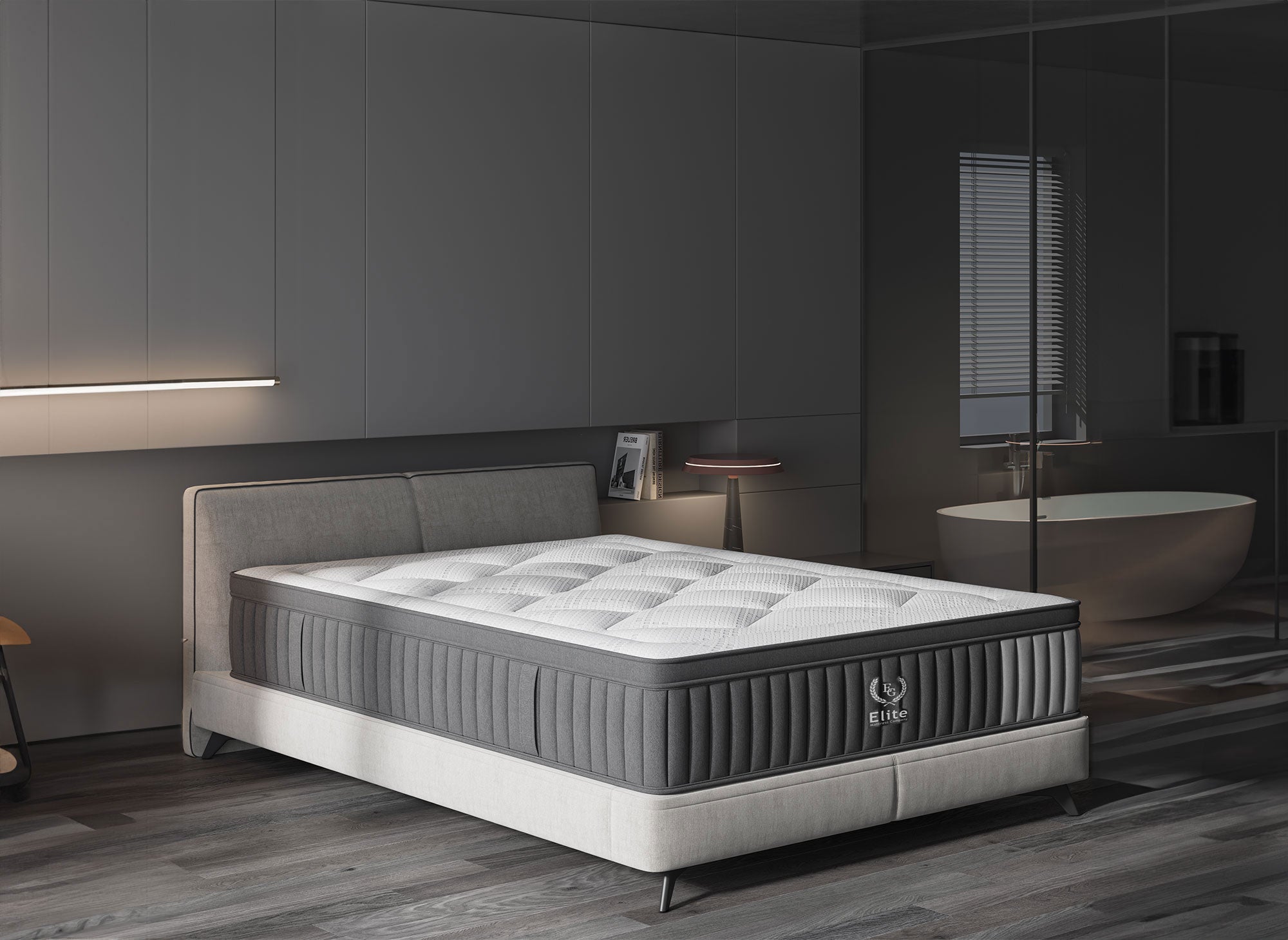 Colchón híbrido de muelles ensacados ASTRO de 160 x 200 cm y 30 cm de grosor.