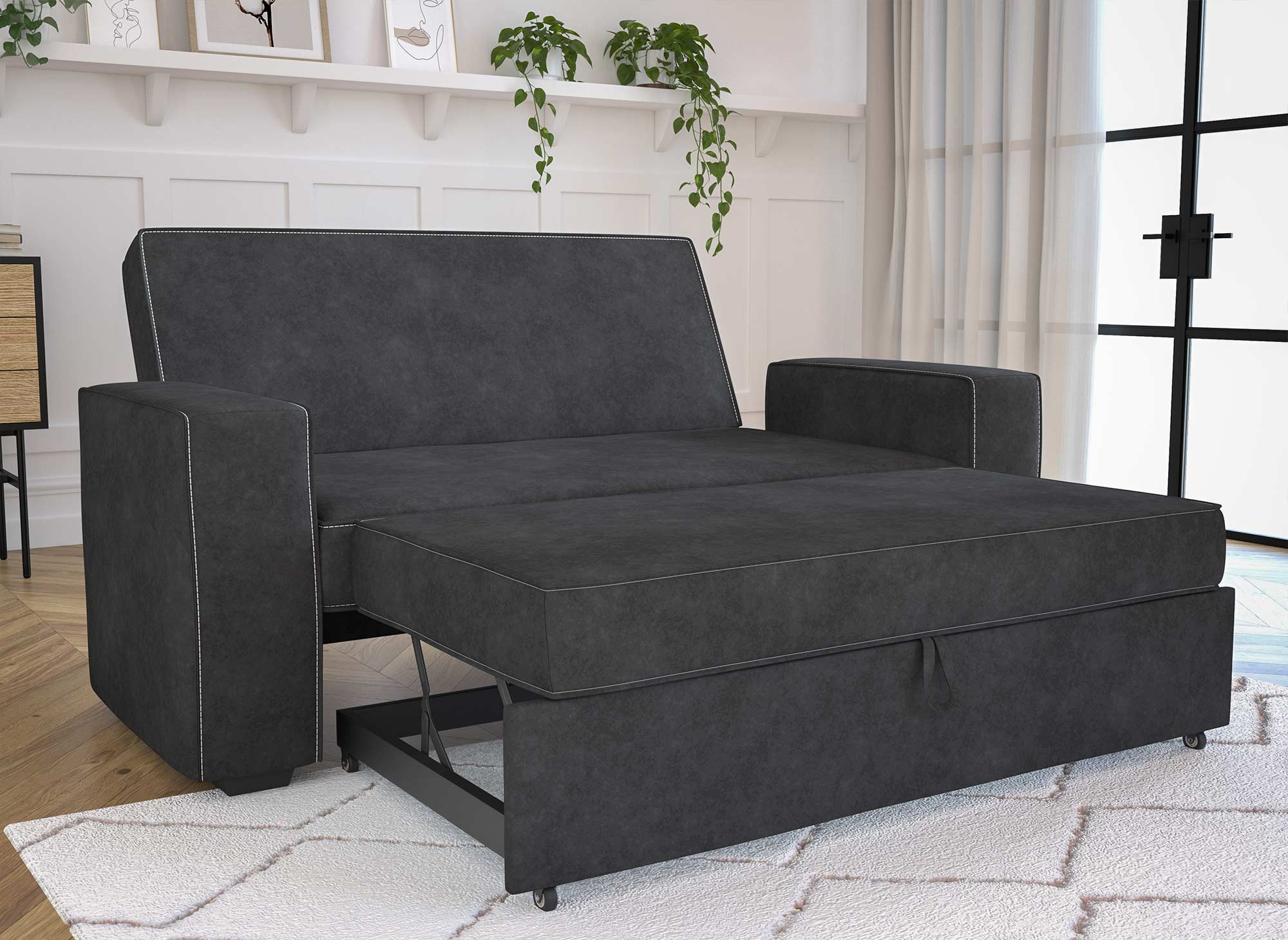 Sofá cama JAMES de 3 plazas en color gris