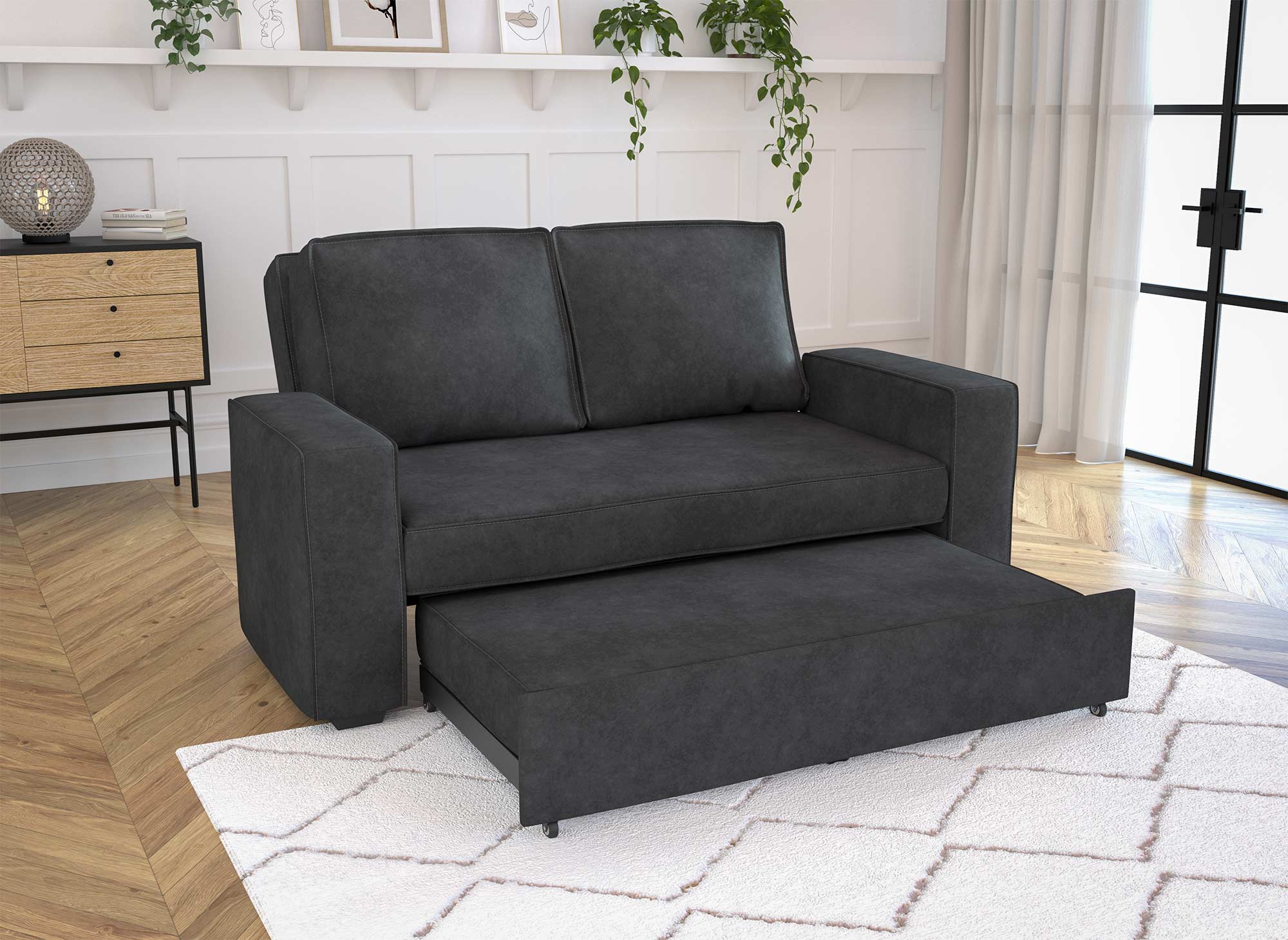 Sofá cama JAMES de 3 plazas en color gris