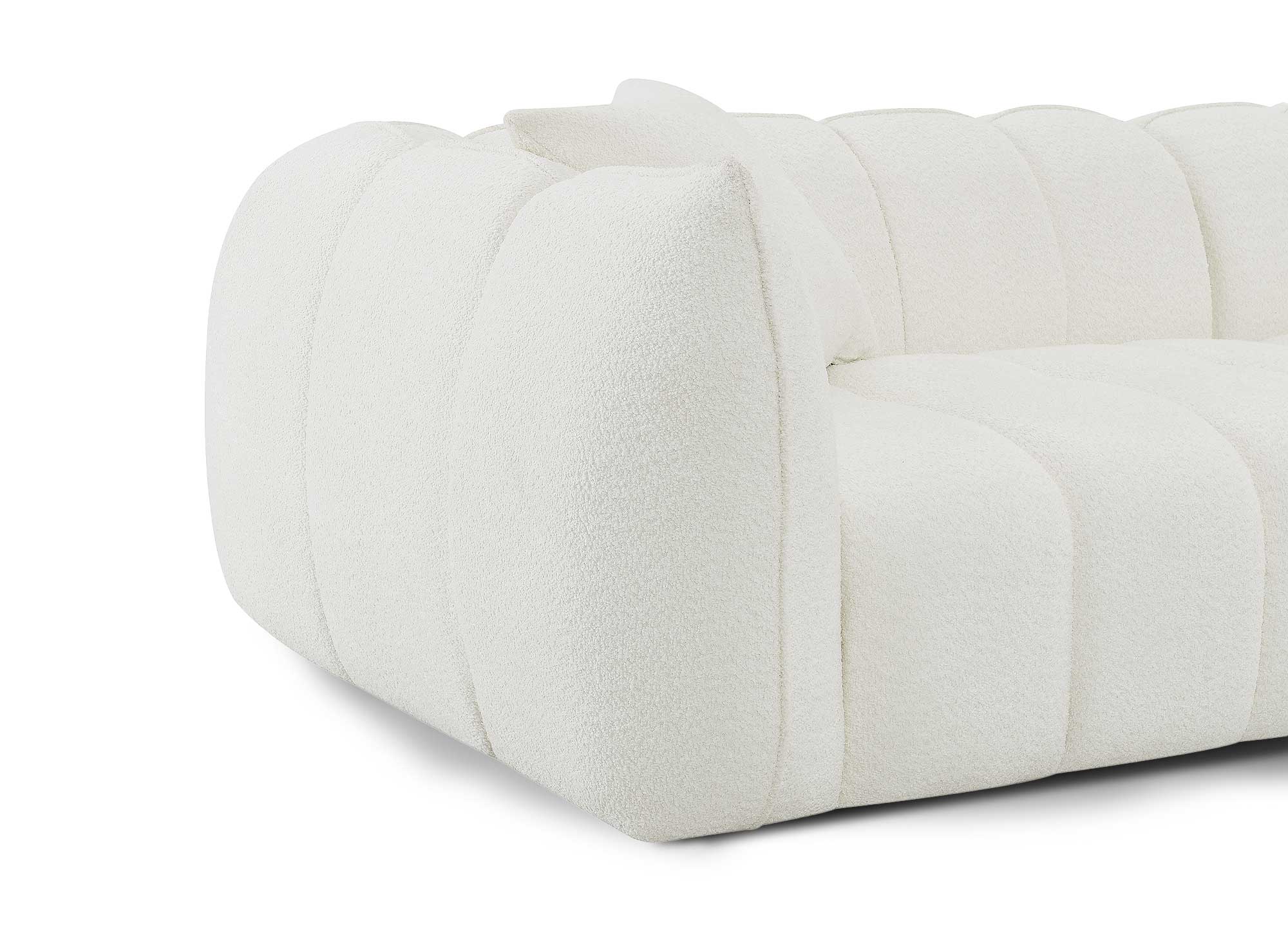 Sofá ALISA de 4 plazas en imitación piel de oveja color crudo