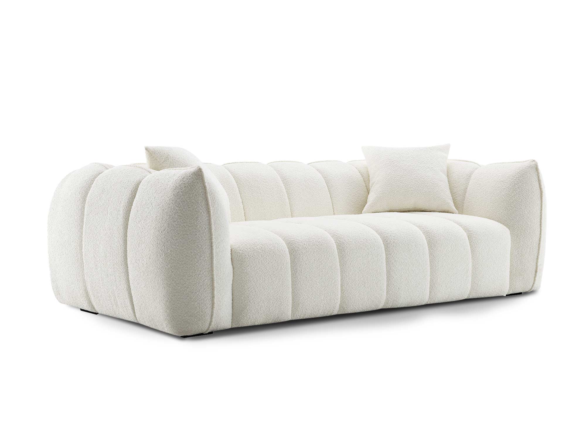Sofá ALISA de 3 plazas en imitación piel de oveja color crudo