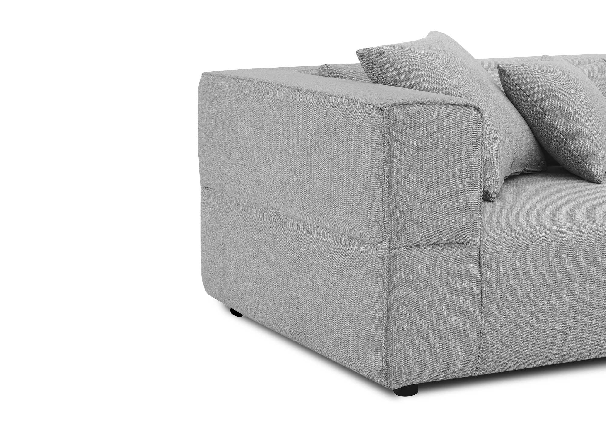 Sofá de 3 plazas EVELYNE en tela gris