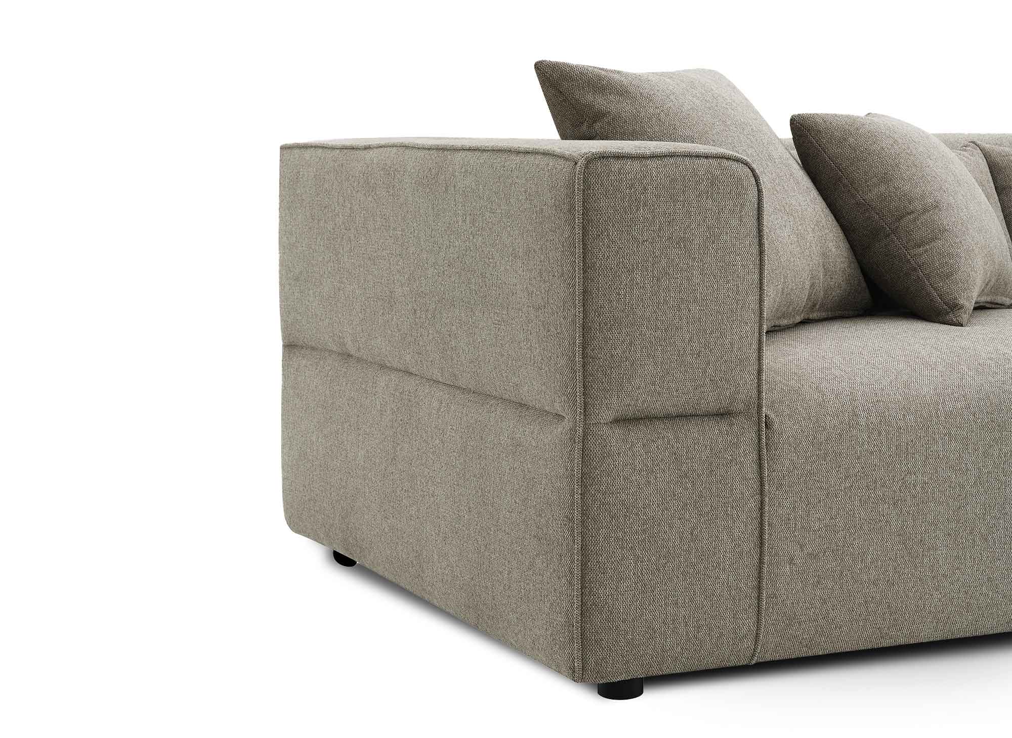 Sofá de 3 plazas EVELYNE en tela color topo