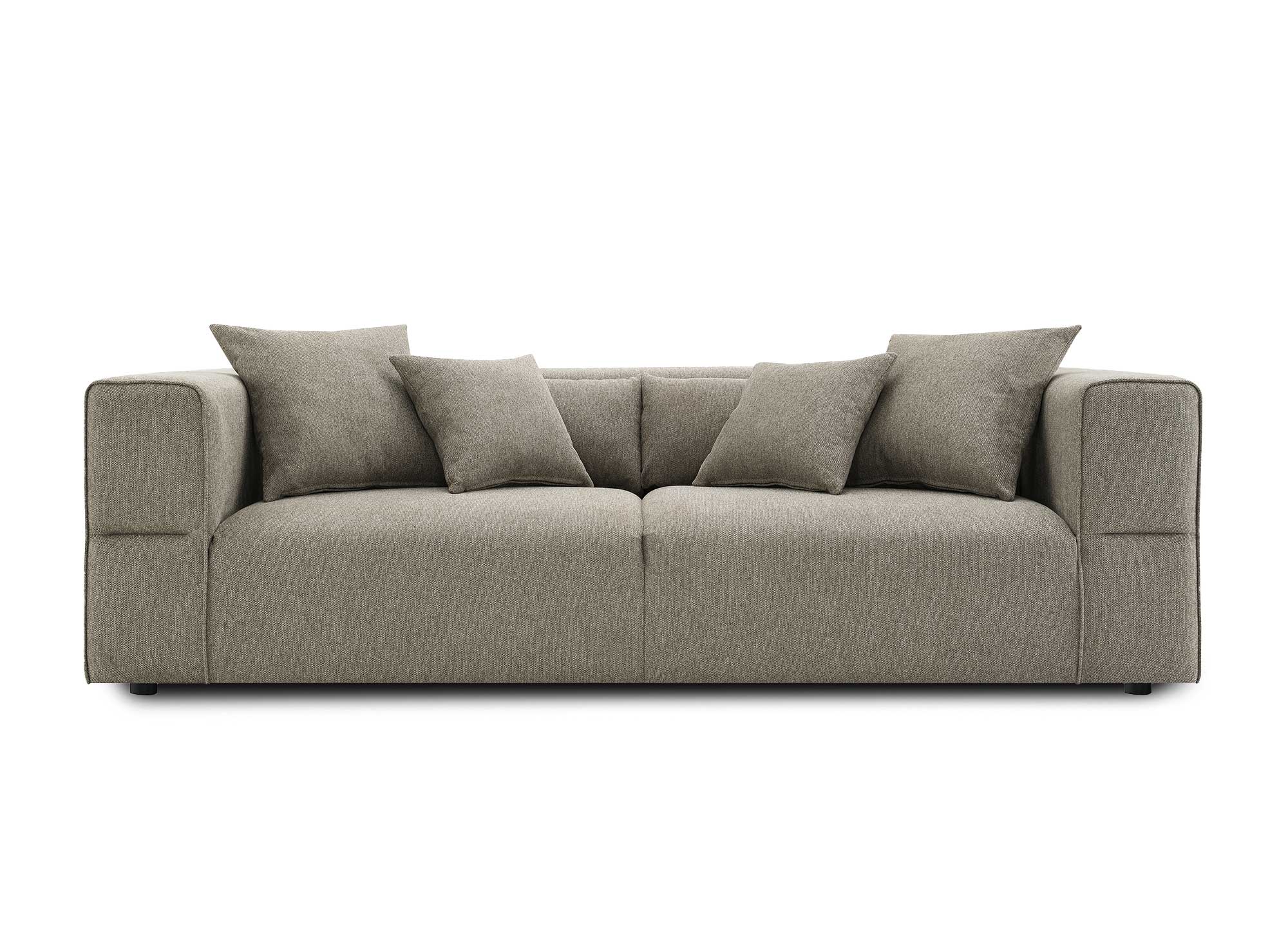 Sofá de 3 plazas EVELYNE en tela color topo