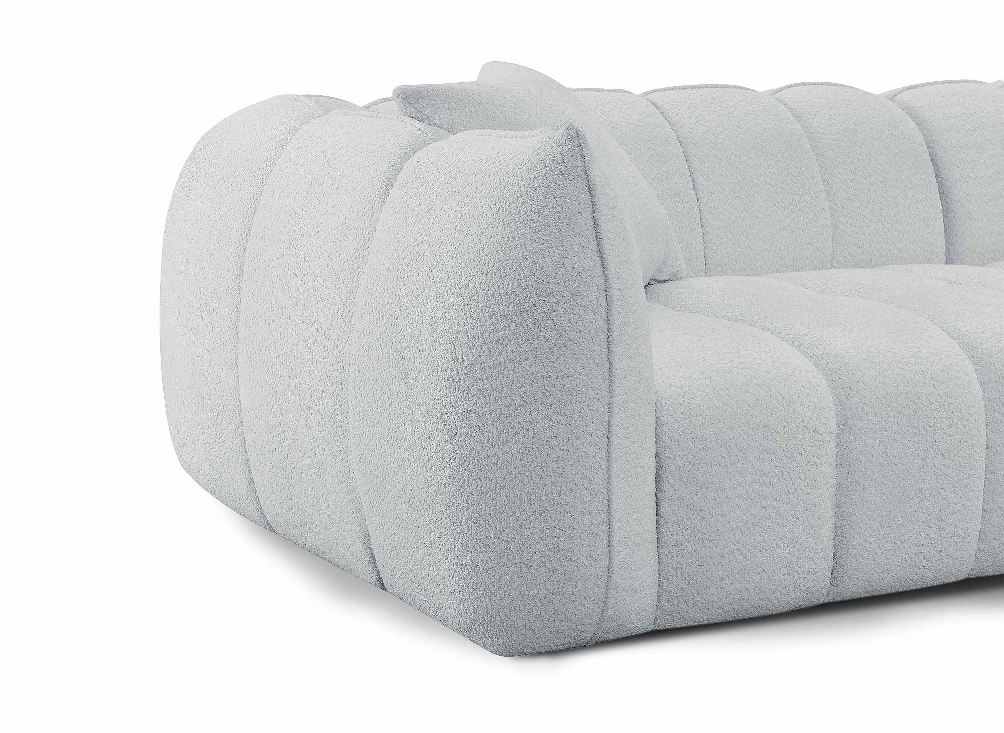 Sofá ALISA de 4 plazas en imitación piel de oveja gris