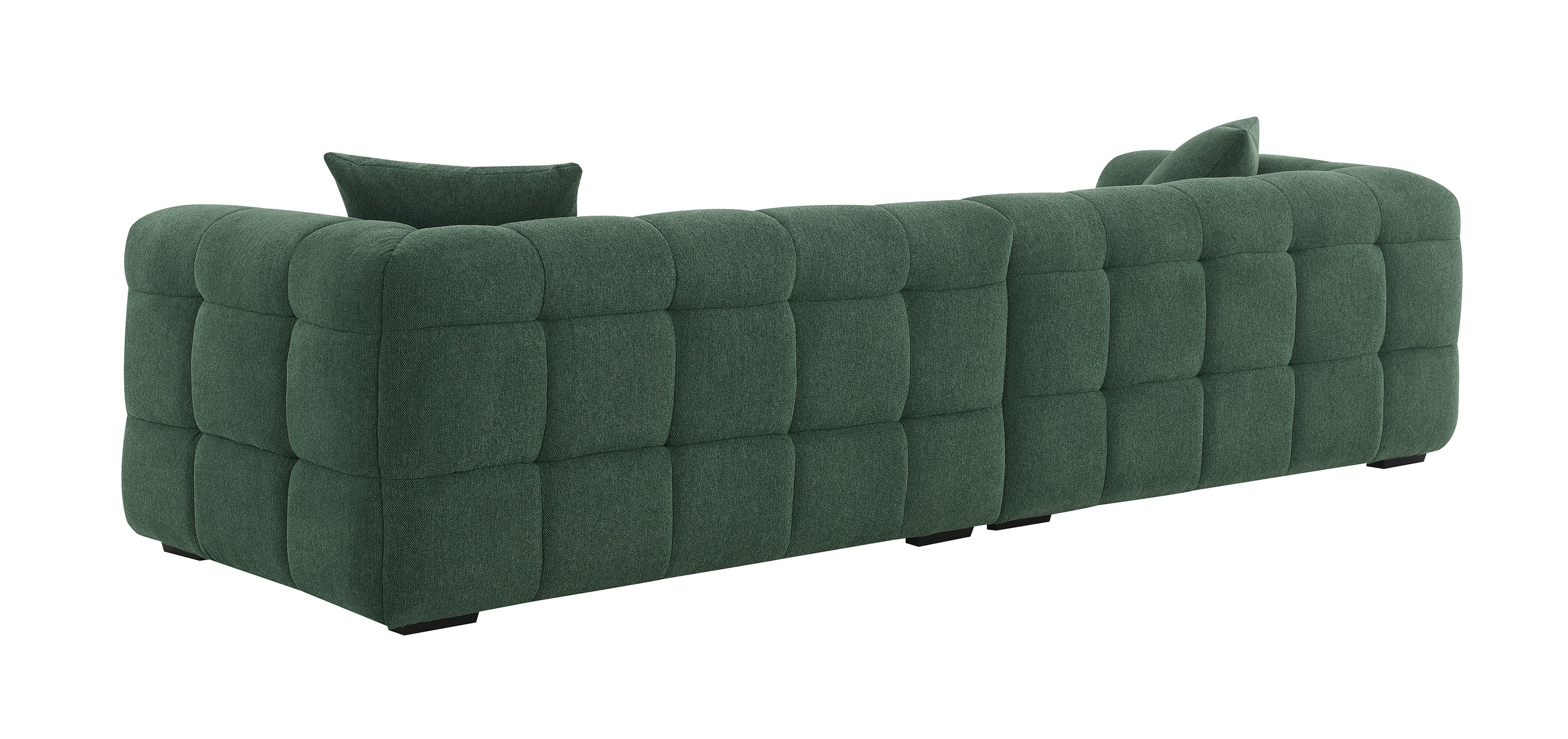 Sofá fijo BELLA de 4 plazas en tela verde